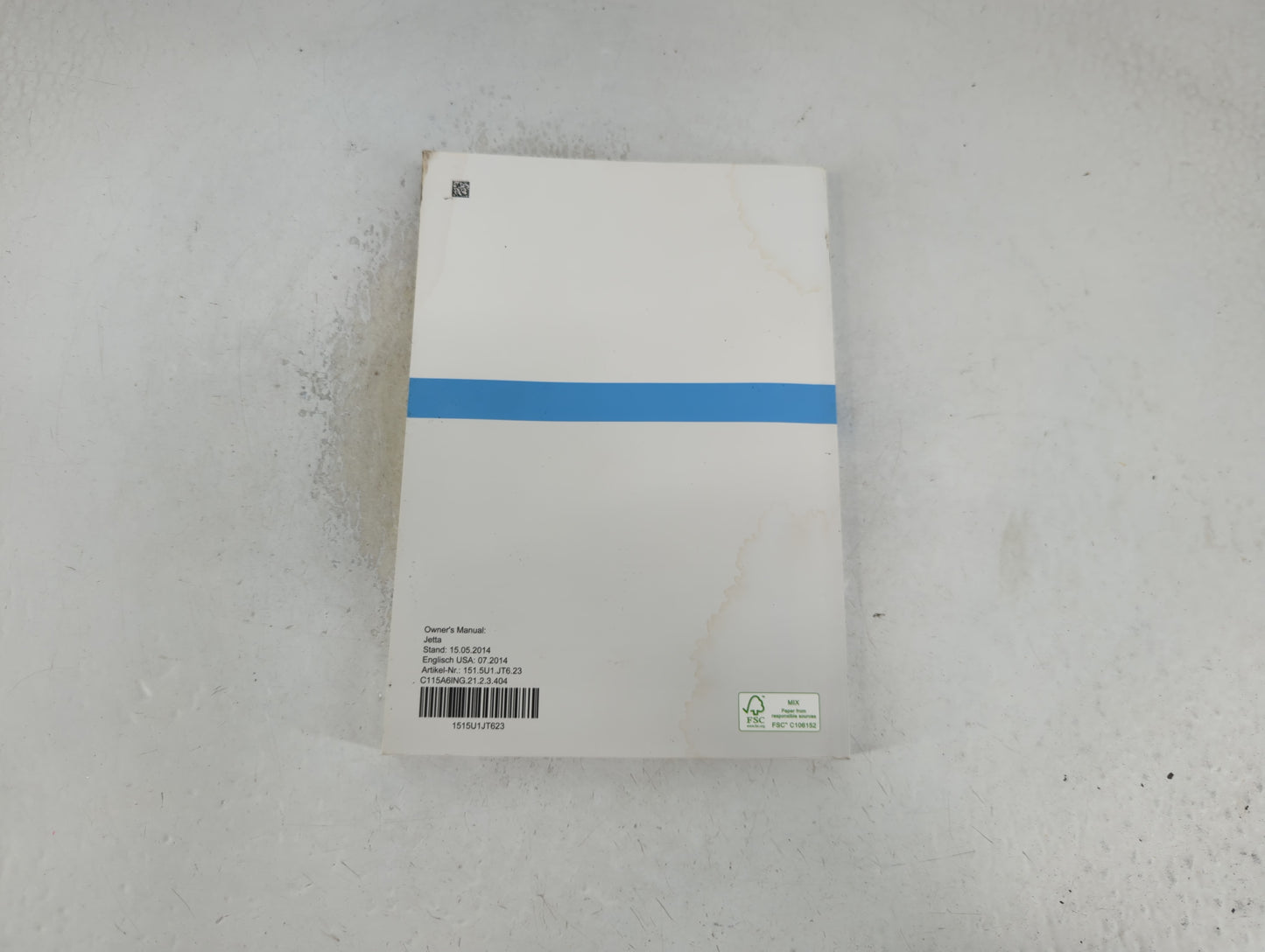 2015 Volkswagen Jetta Owners Manual Book Guide P/N:1515U1JT623 OEM Used Auto Parts - Oemusedautoparts1.com