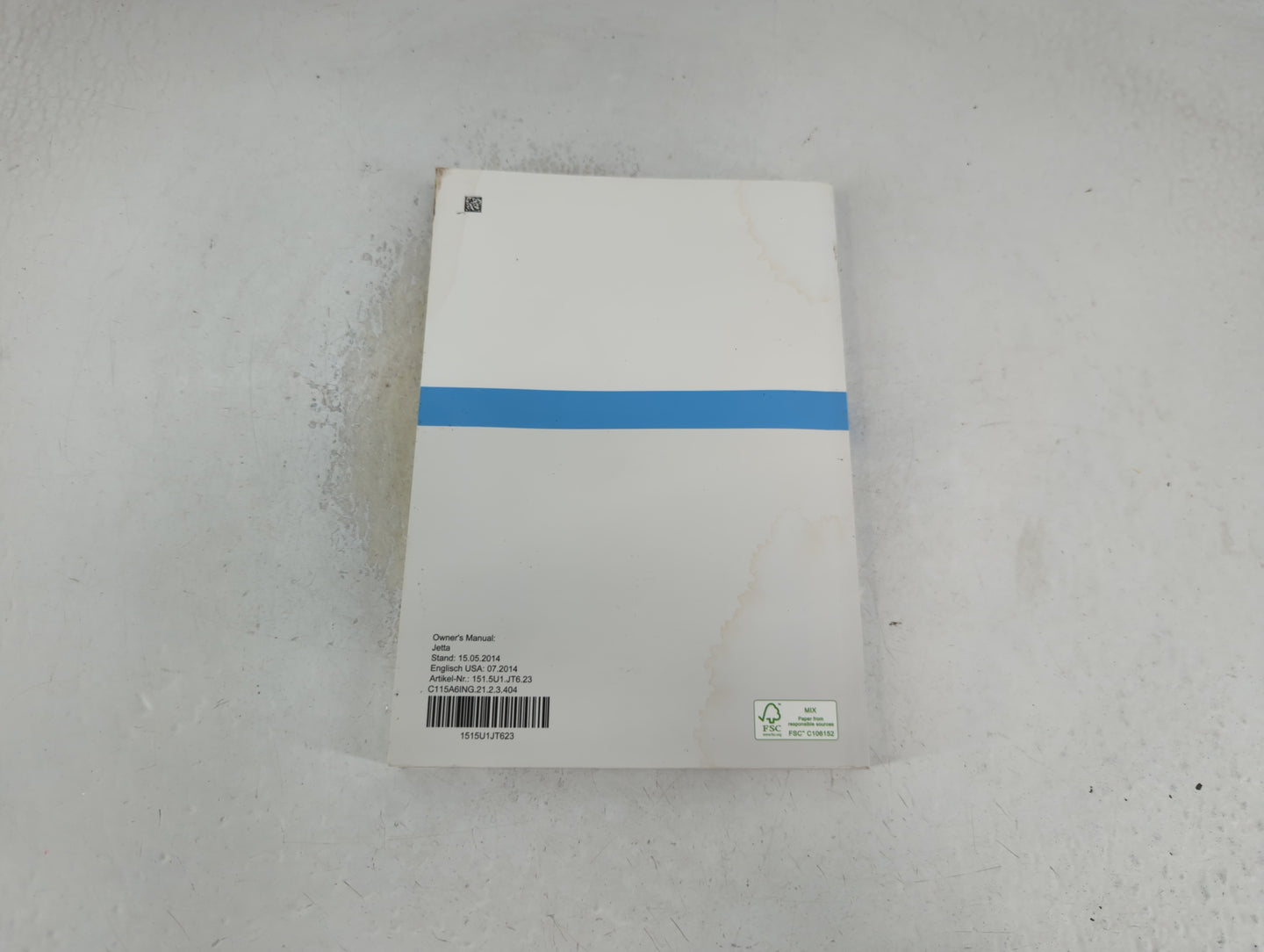 2015 Volkswagen Jetta Owners Manual Book Guide P/N:1515U1JT623 OEM Used Auto Parts - Oemusedautoparts1.com