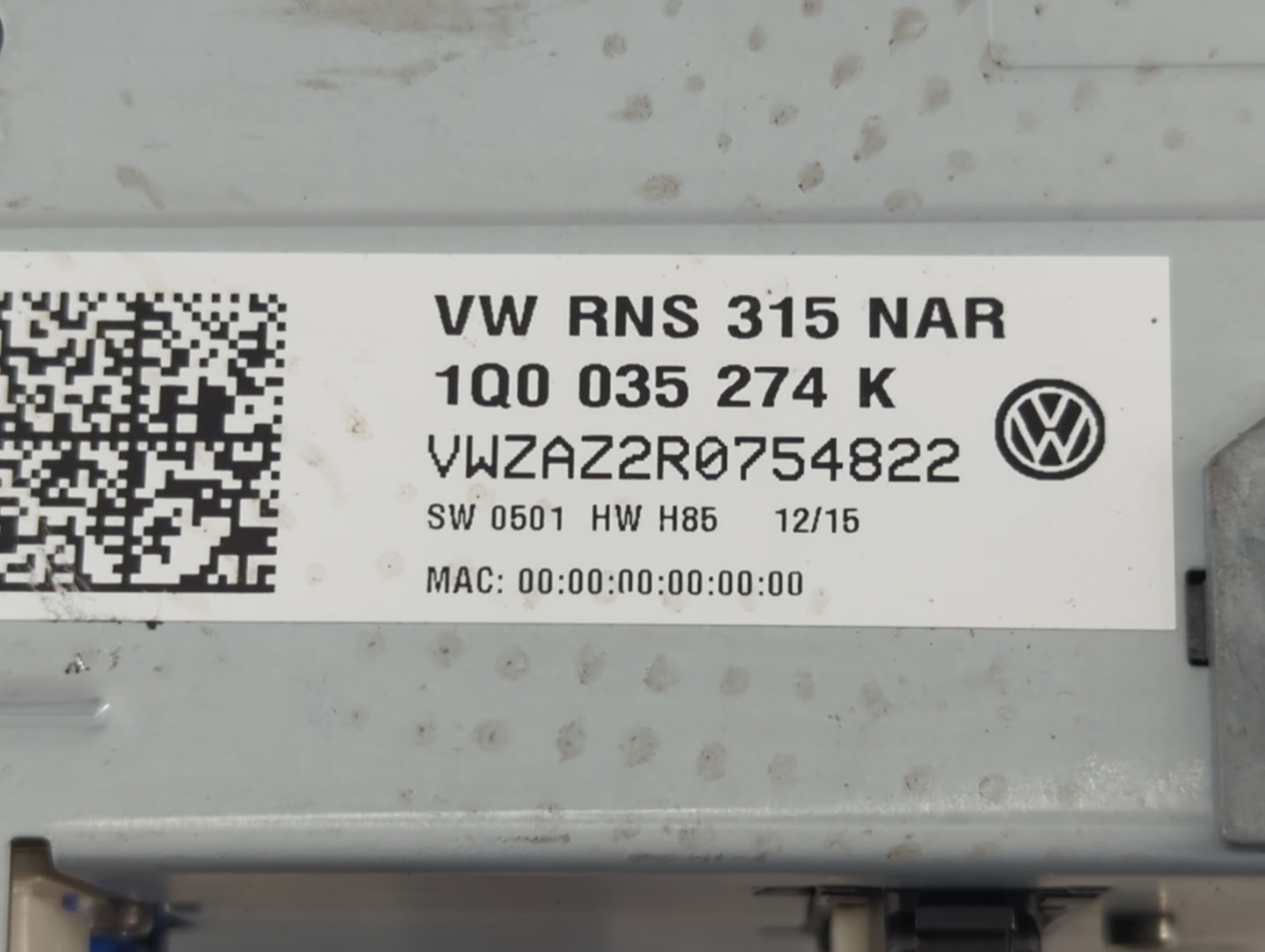 2015-2017 Volkswagen Jetta Radio AM FM Cd Player Receiver Replacement P/N:1Q0 035 274 K Fits Fits 2015 2016 2017 OEM Used Au