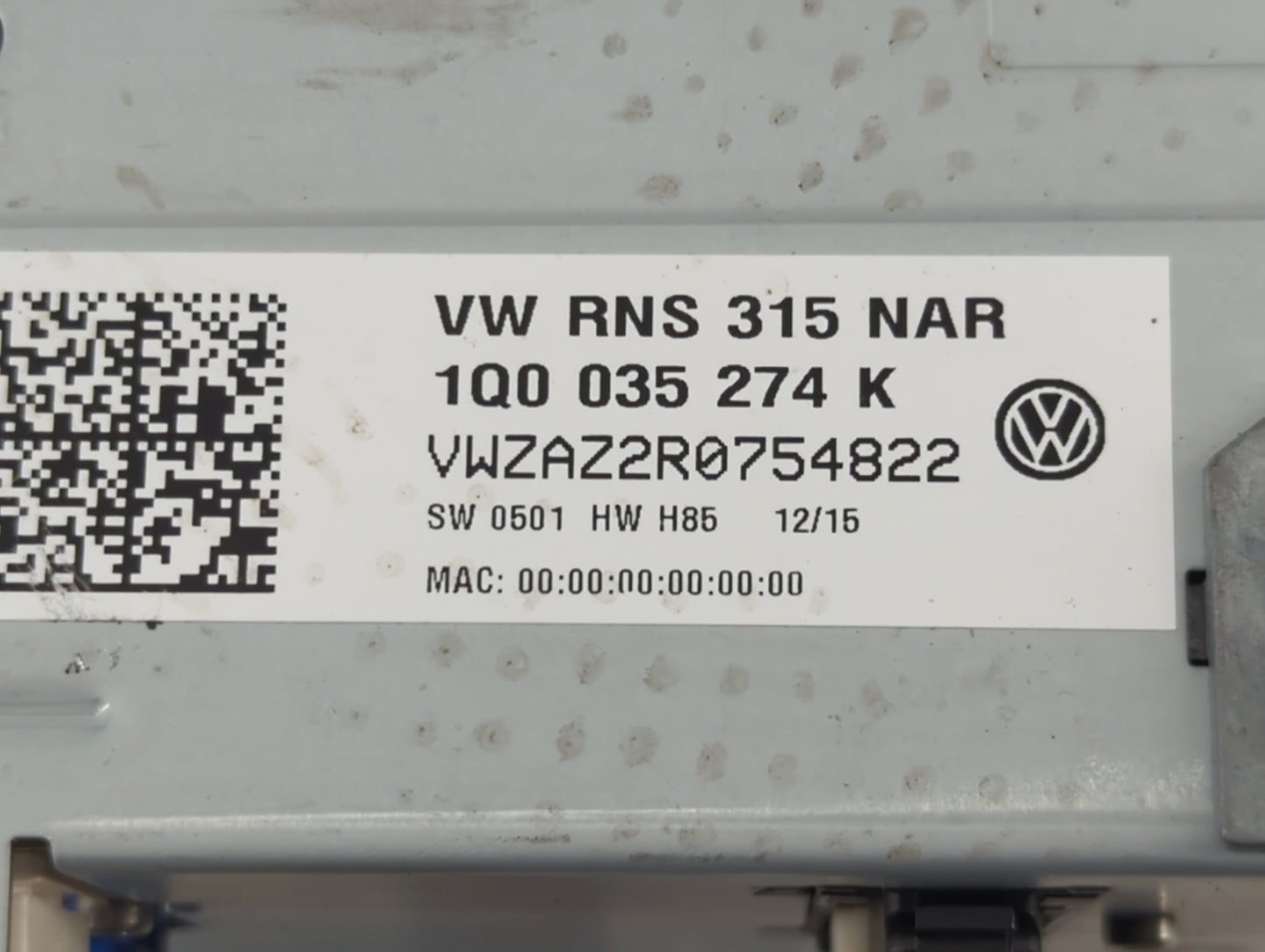 2015-2017 Volkswagen Jetta Radio AM FM Cd Player Receiver Replacement P/N:1Q0 035 274 K Fits Fits 2015 2016 2017 OEM Used Au