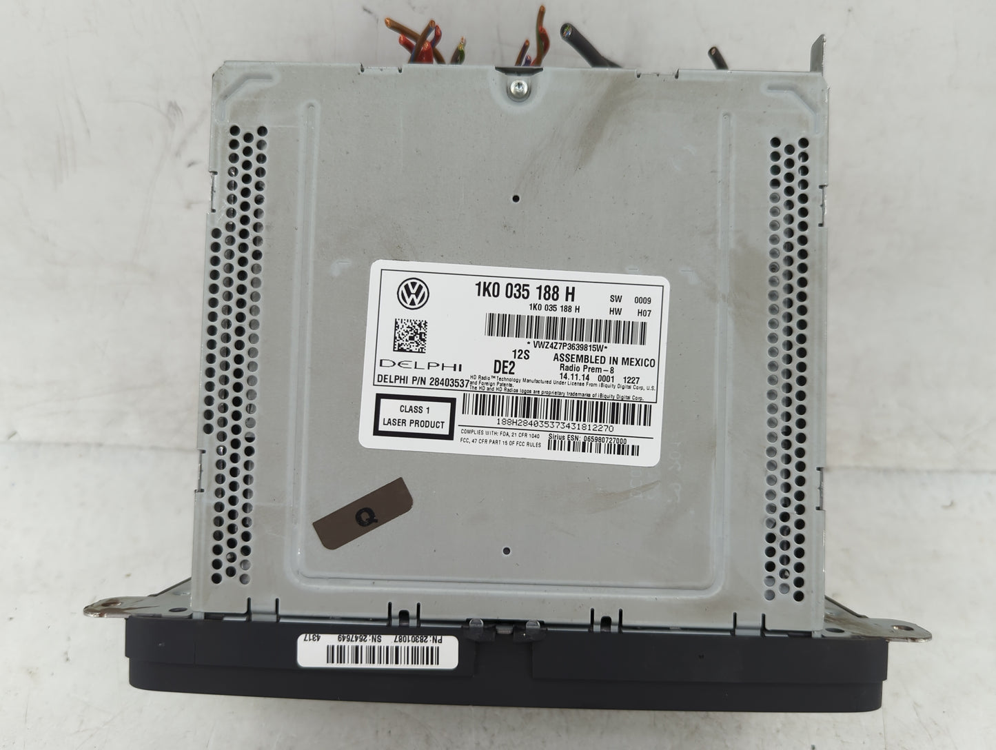 2015-2017 Volkswagen Jetta Radio AM FM Cd Player Receiver Replacement P/N:1K0 035 188 H Fits Fits 2014 2015 2016 2017 OEM Us