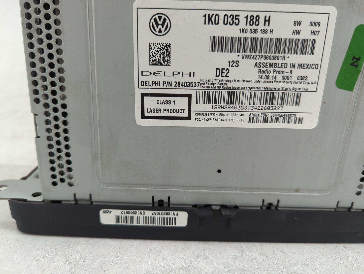 2015-2017 Volkswagen Jetta Radio AM FM Cd Player Receiver Replacement P/N:1K0 035 188 H Fits Fits 2015 2016 2017 OEM Used Au