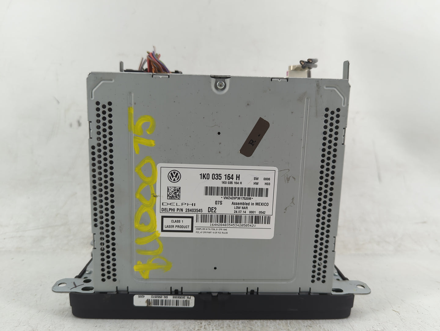 2015-2017 Volkswagen Jetta Radio AM FM Cd Player Receiver Replacement P/N:1K0 035 164 H Fits Fits 2014 2015 2016 2017 OEM Us