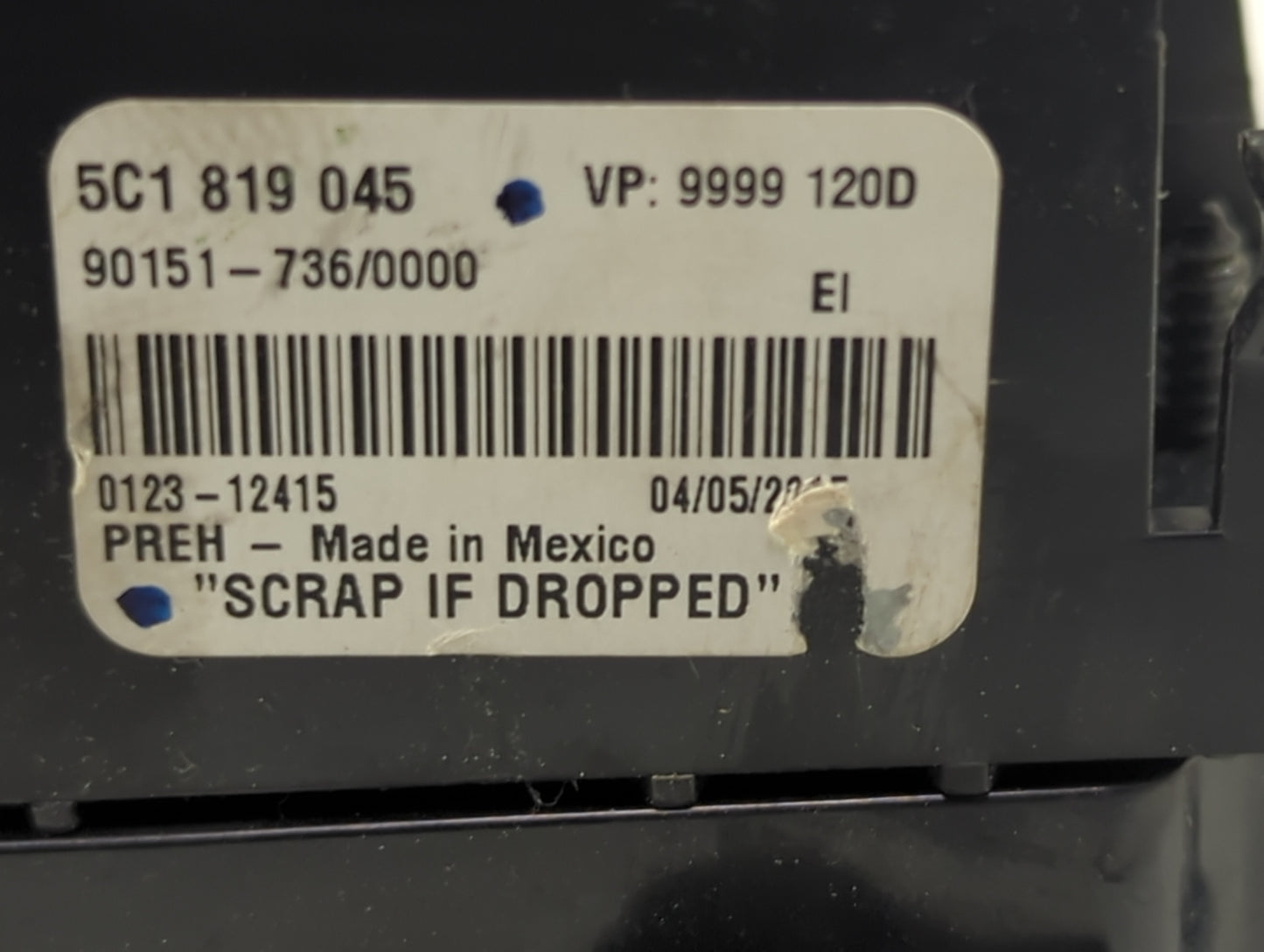 2015-2017 Volkswagen Jetta Climate Control Module Temperature AC/Heater Replacement Fits Fits 2015 2016 2017 OEM Used Auto P
