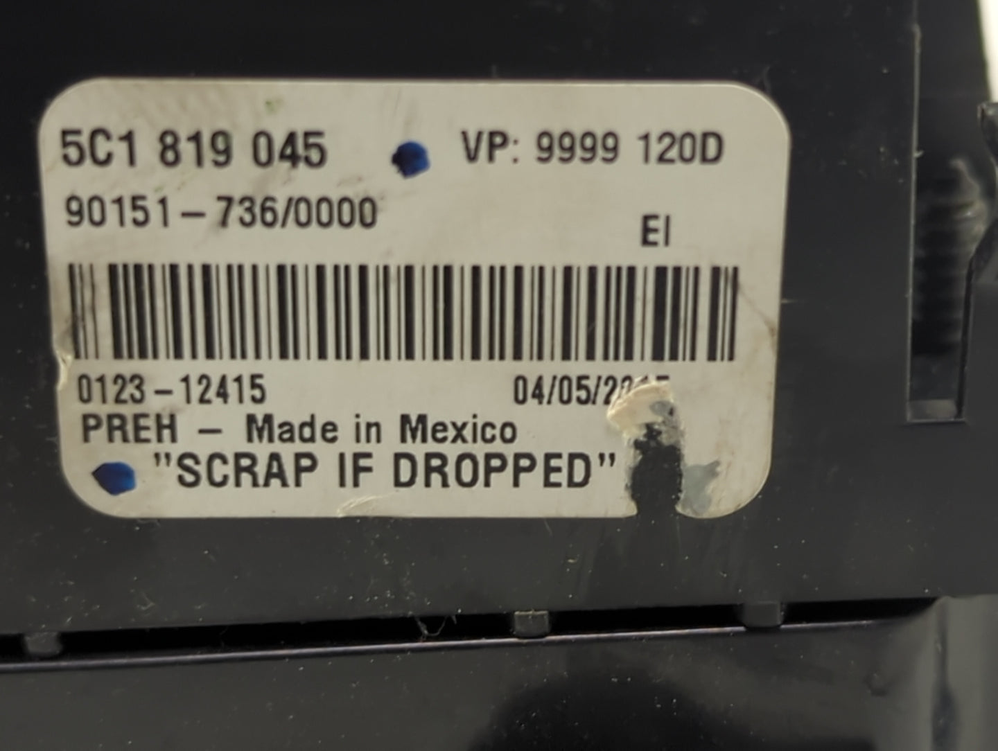 2015-2017 Volkswagen Jetta Climate Control Module Temperature AC/Heater Replacement Fits Fits 2015 2016 2017 OEM Used Auto P