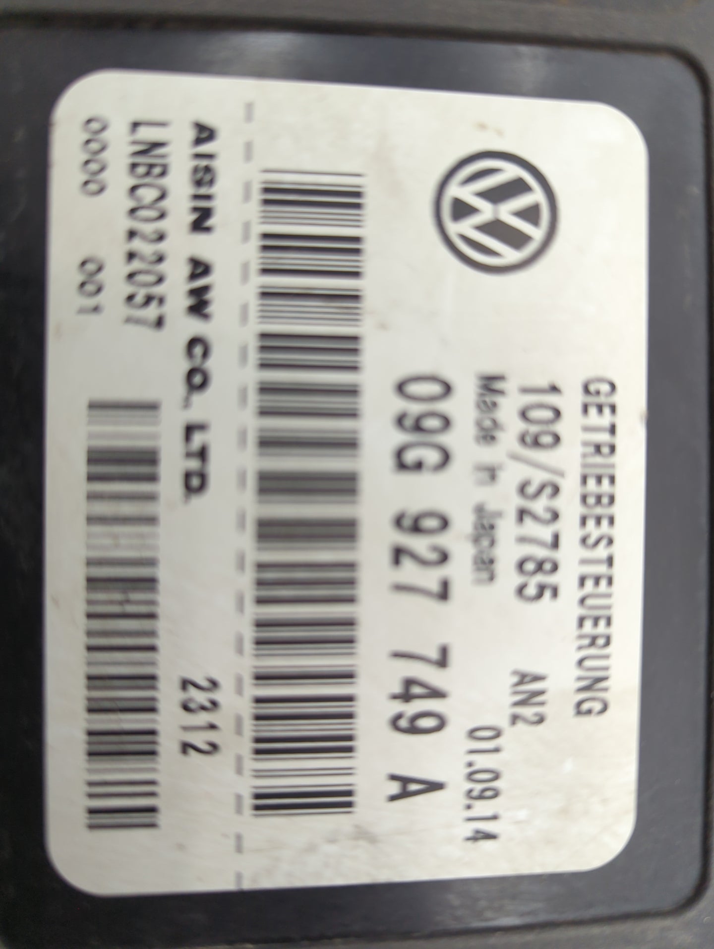 2015-2016 Volkswagen Jetta Safety Restraint Srs Airbag Control Module - Oemusedautoparts1.com