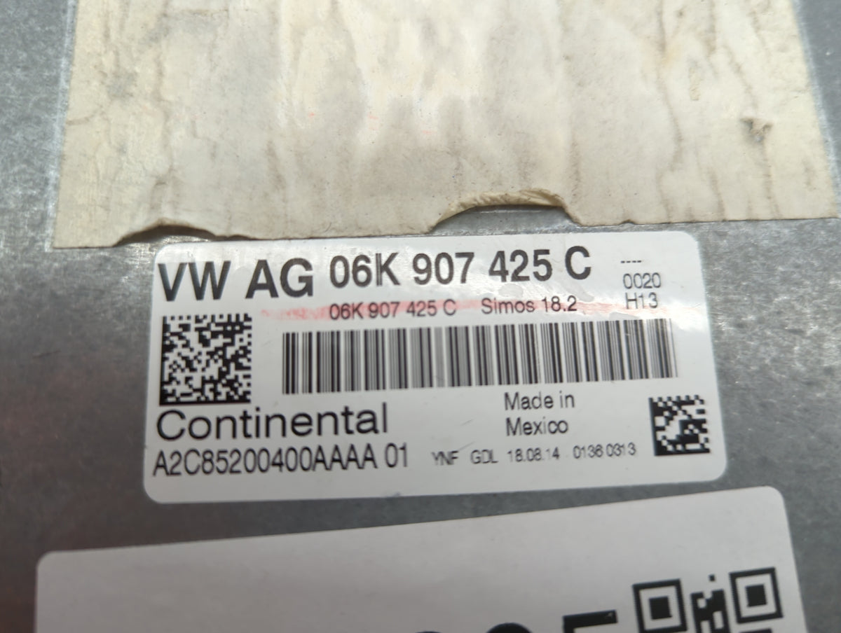 2015-2017 Volkswagen Jetta PCM Engine Control Computer ECU ECM PCU OEM P/N:06K907425C A2C85200400AAAA01 Fits Fits 2015 2016 