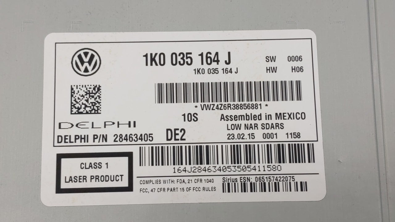 2015-2017 Volkswagen Jetta Radio AM FM Cd Player Receiver Replacement P/N:1K0035164J 1K0 035 164 J Fits Fits 2015 2016 2017 