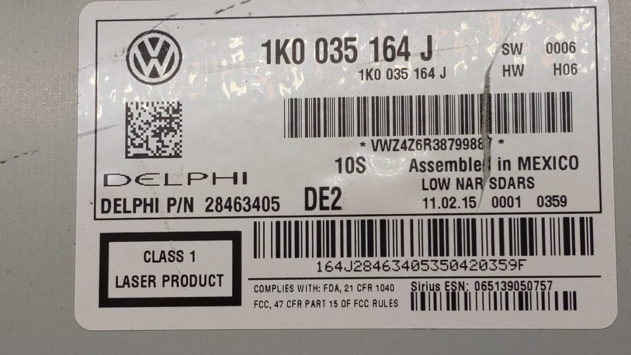 2015-2017 Volkswagen Jetta Am Fm Cd Player Radio Receiver - Oemusedautoparts1.com