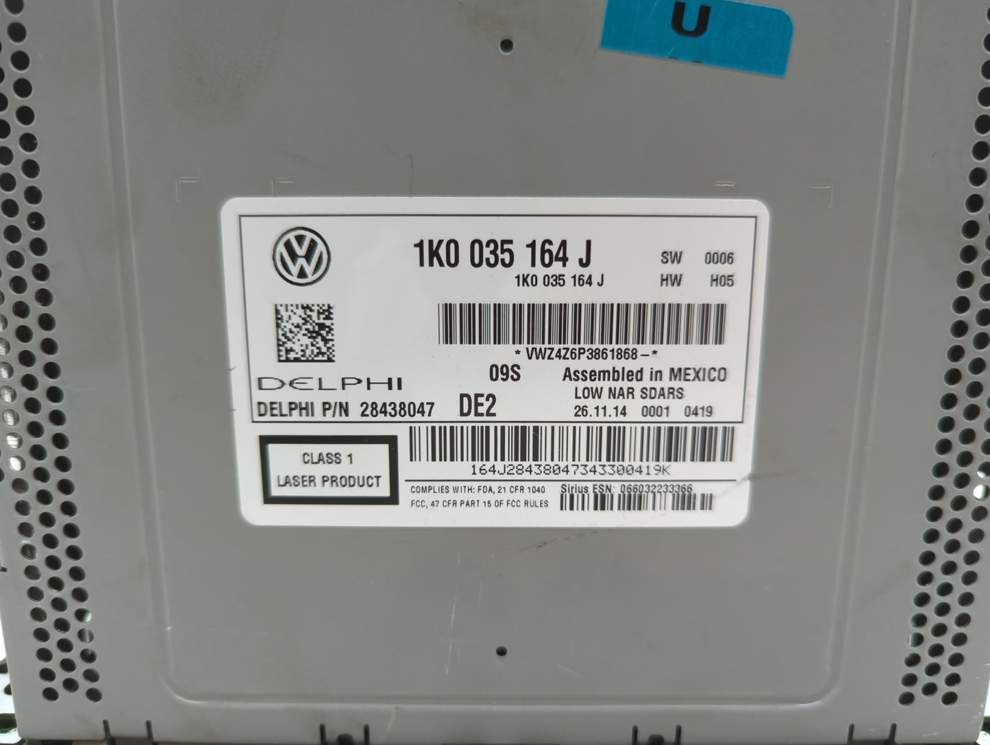 2015-2017 Volkswagen Jetta Am Fm Cd Player Radio Receiver - Oemusedautoparts1.com