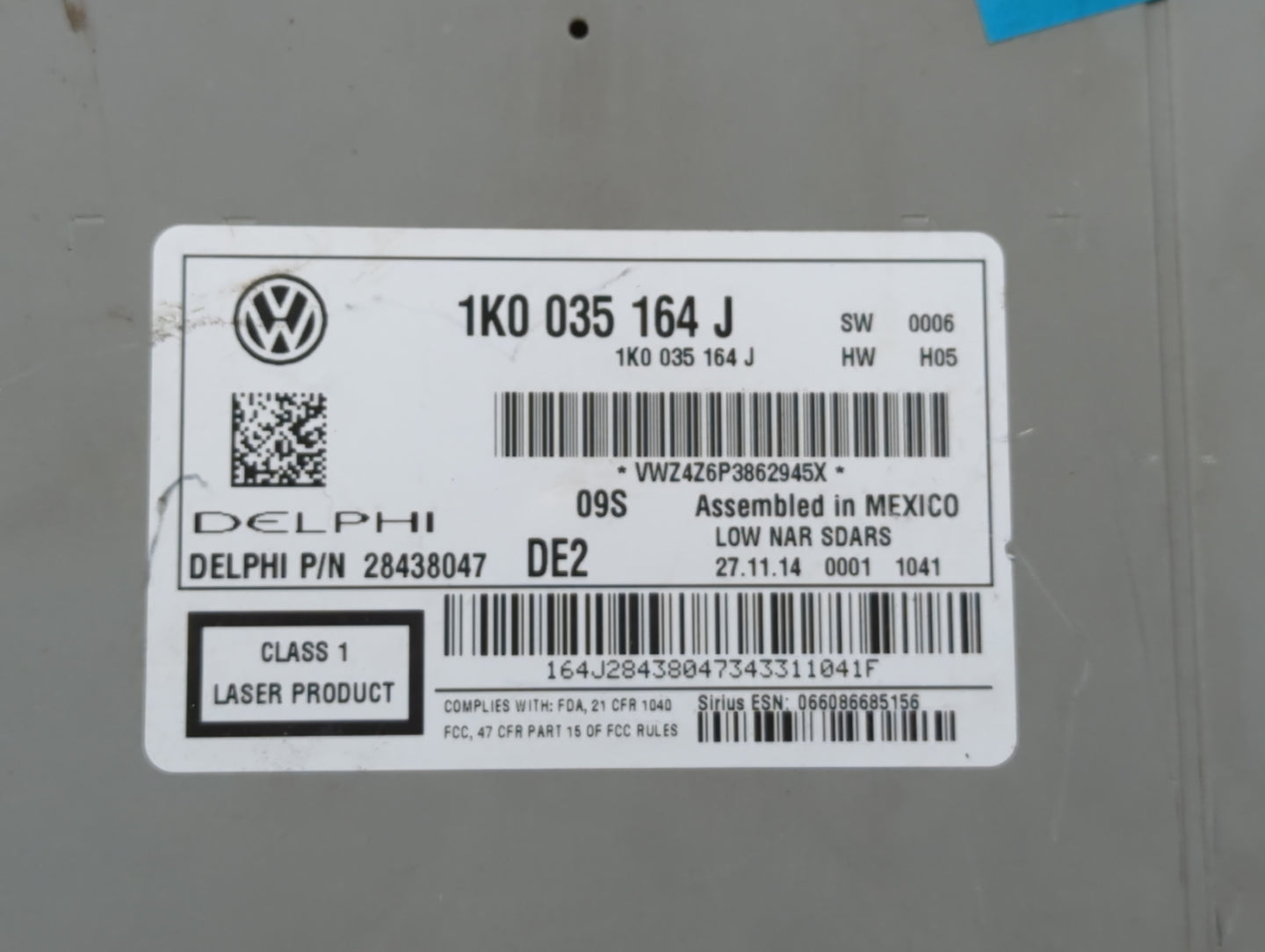 2015-2017 Volkswagen Jetta Radio AM FM Cd Player Receiver Replacement P/N:1K0035164J 1K0 035 164 J Fits Fits 2015 2016 2017 