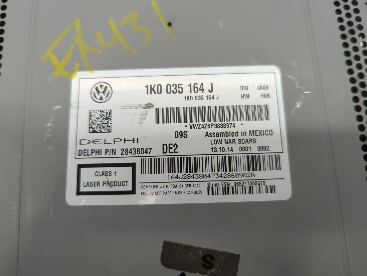 2015-2017 Volkswagen Jetta Radio AM FM Cd Player Receiver Replacement P/N:1K0035164J 1K0 035 164 J Fits Fits 2015 2016 2017 