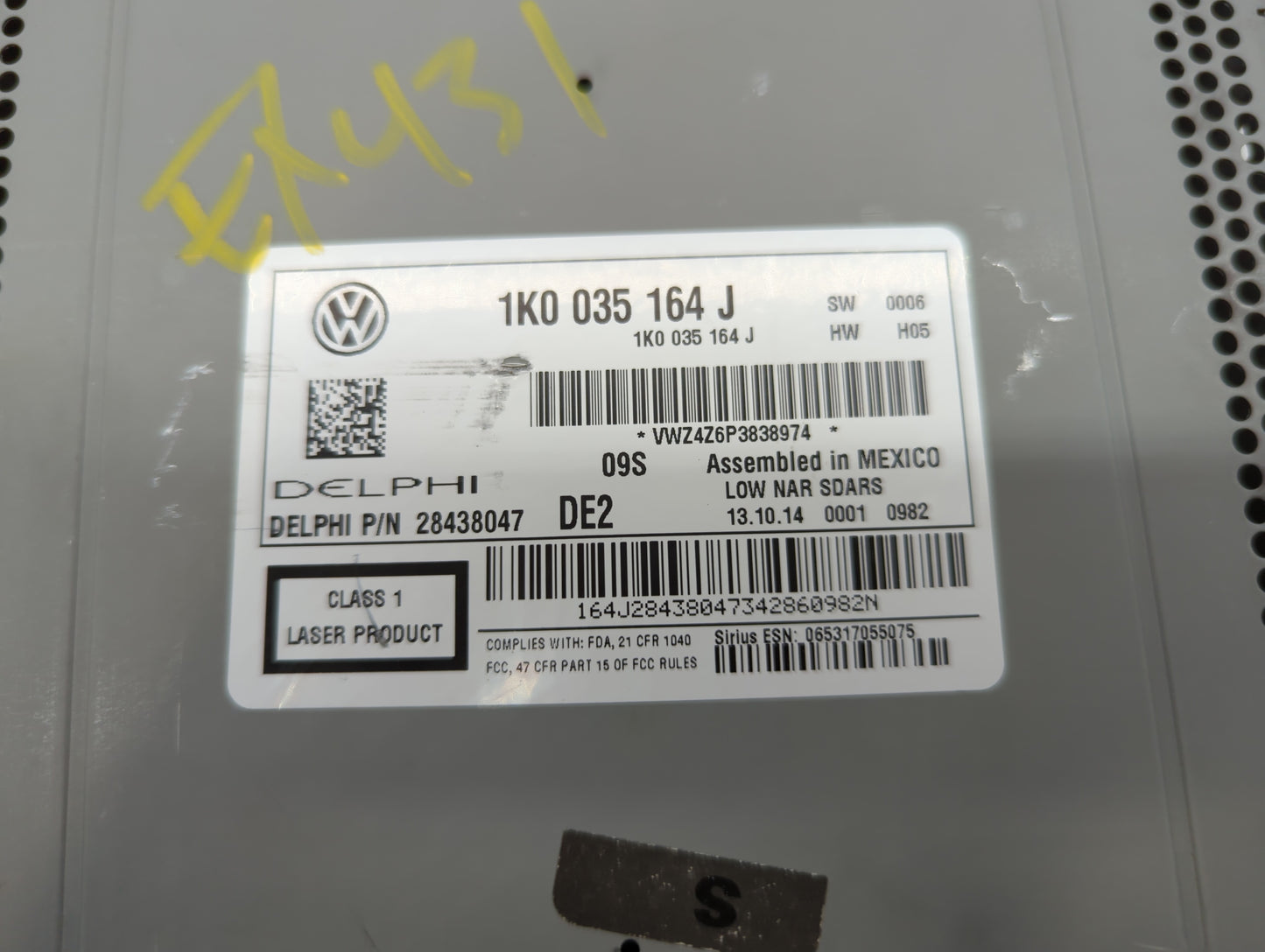 2015-2017 Volkswagen Jetta Radio AM FM Cd Player Receiver Replacement P/N:1K0035164J 1K0 035 164 J Fits Fits 2015 2016 2017 