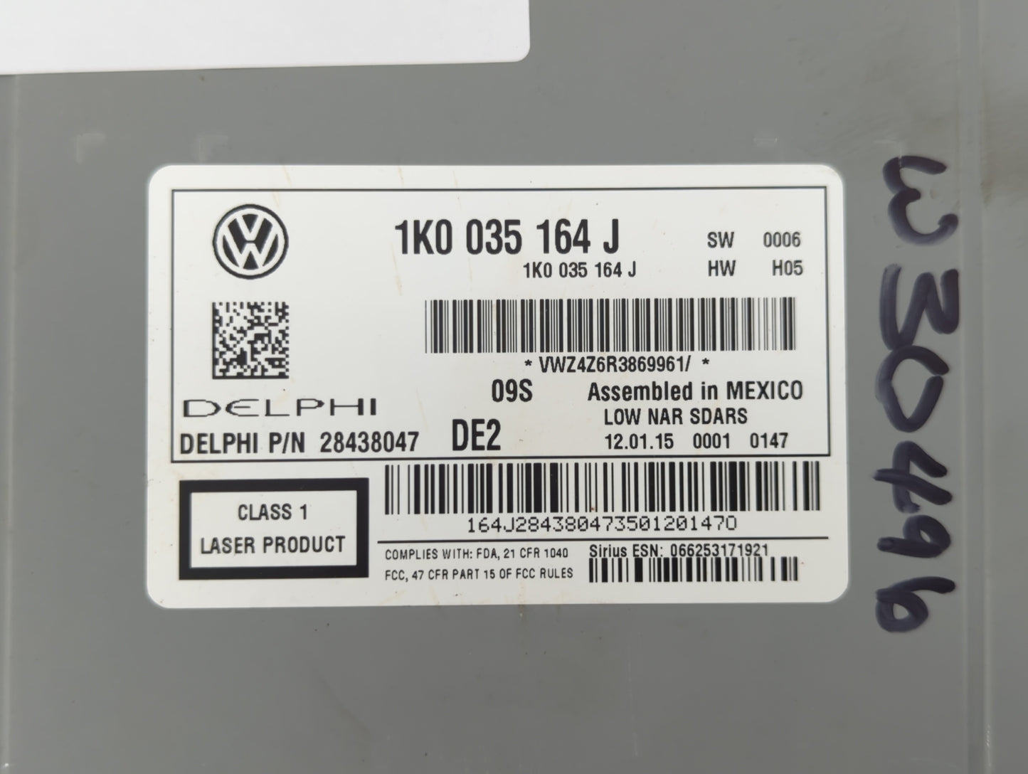 2015-2017 Volkswagen Jetta Am Fm Cd Player Radio Receiver - Oemusedautoparts1.com