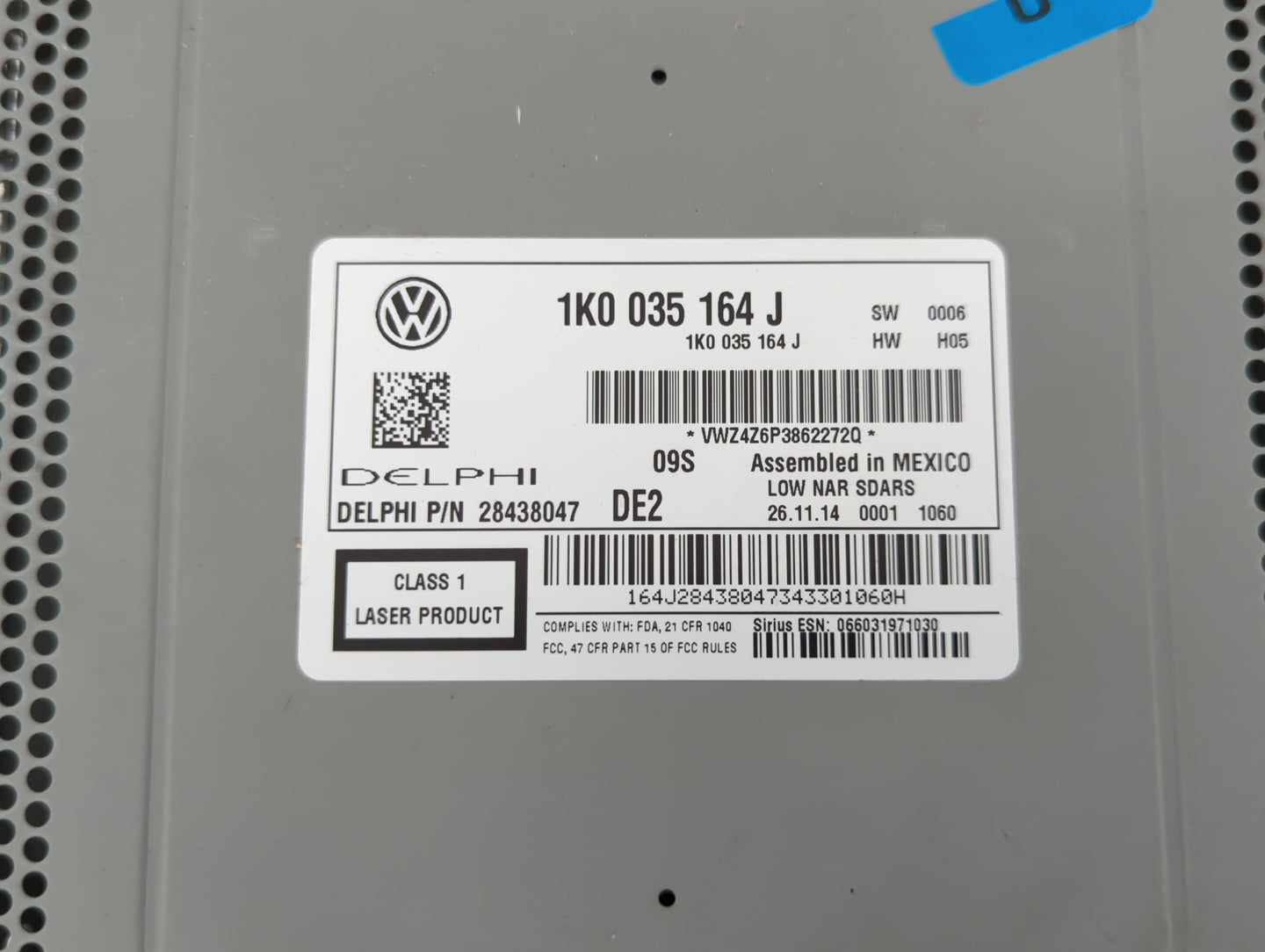 2015-2017 Volkswagen Jetta Radio AM FM Cd Player Receiver Replacement P/N:1K0035164J 1K0 035 164 J Fits Fits 2015 2016 2017 