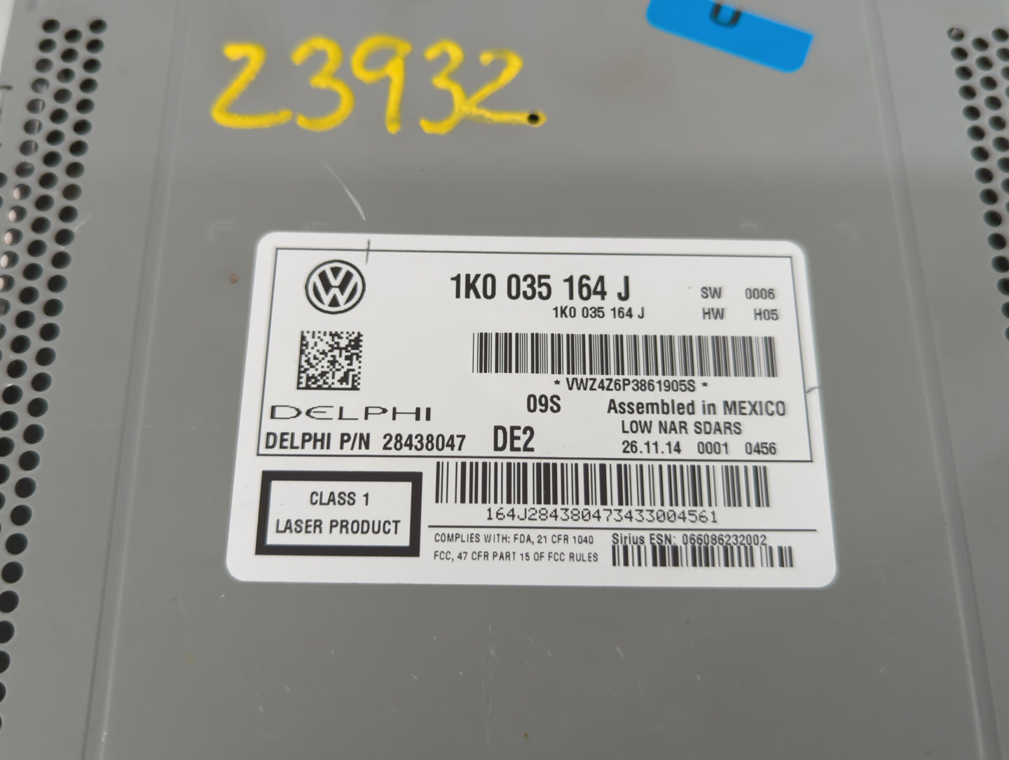 2015-2017 Volkswagen Jetta Am Fm Cd Player Radio Receiver - Oemusedautoparts1.com