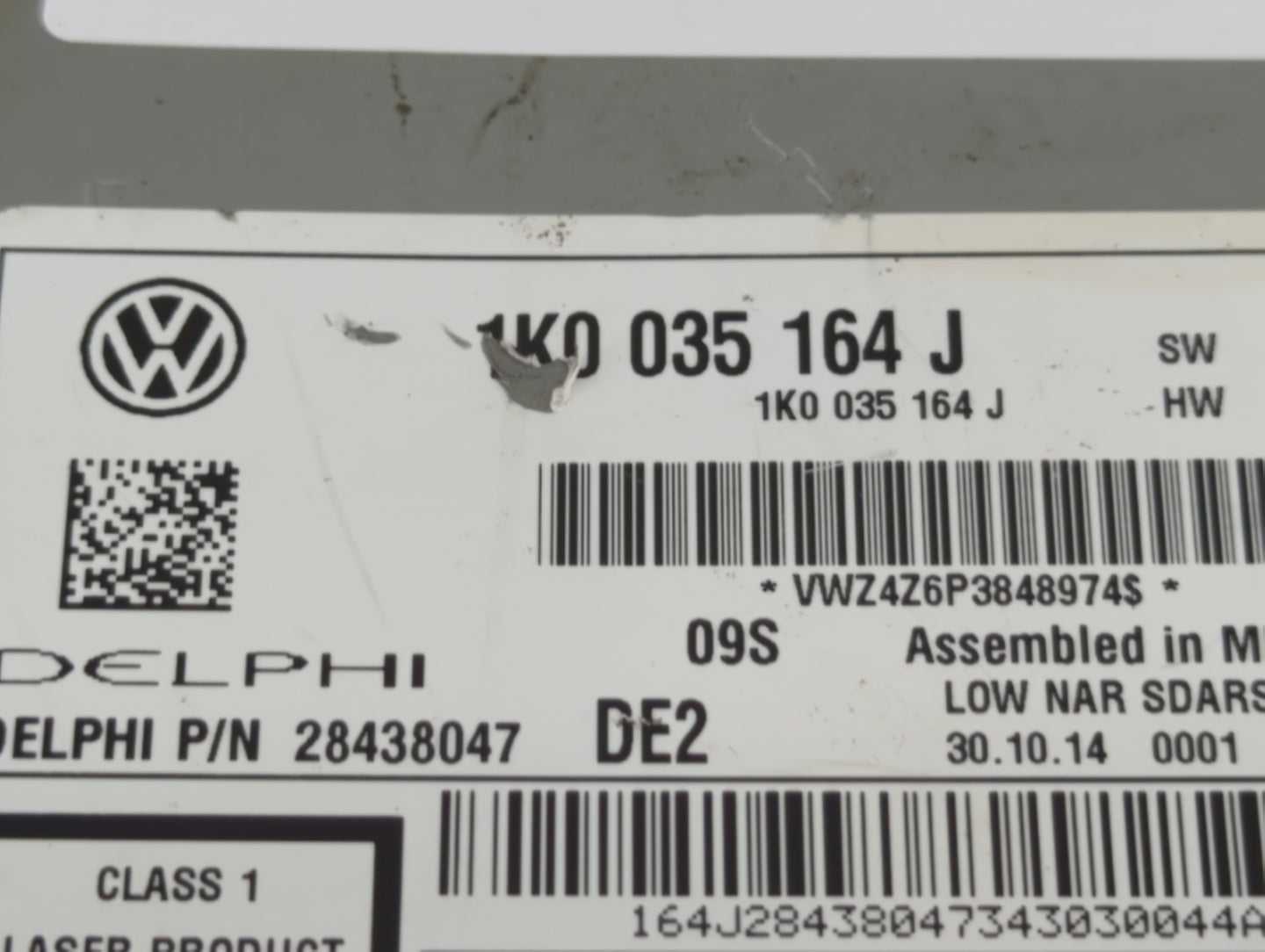 2015-2017 Volkswagen Jetta Radio AM FM Cd Player Receiver Replacement P/N:1K0035164J 1K0 035 164 J Fits Fits 2015 2016 2017 