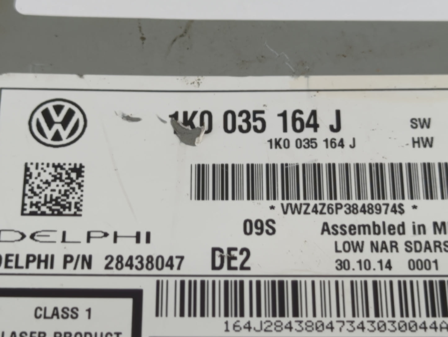 2015-2017 Volkswagen Jetta Radio AM FM Cd Player Receiver Replacement P/N:1K0035164J 1K0 035 164 J Fits Fits 2015 2016 2017 