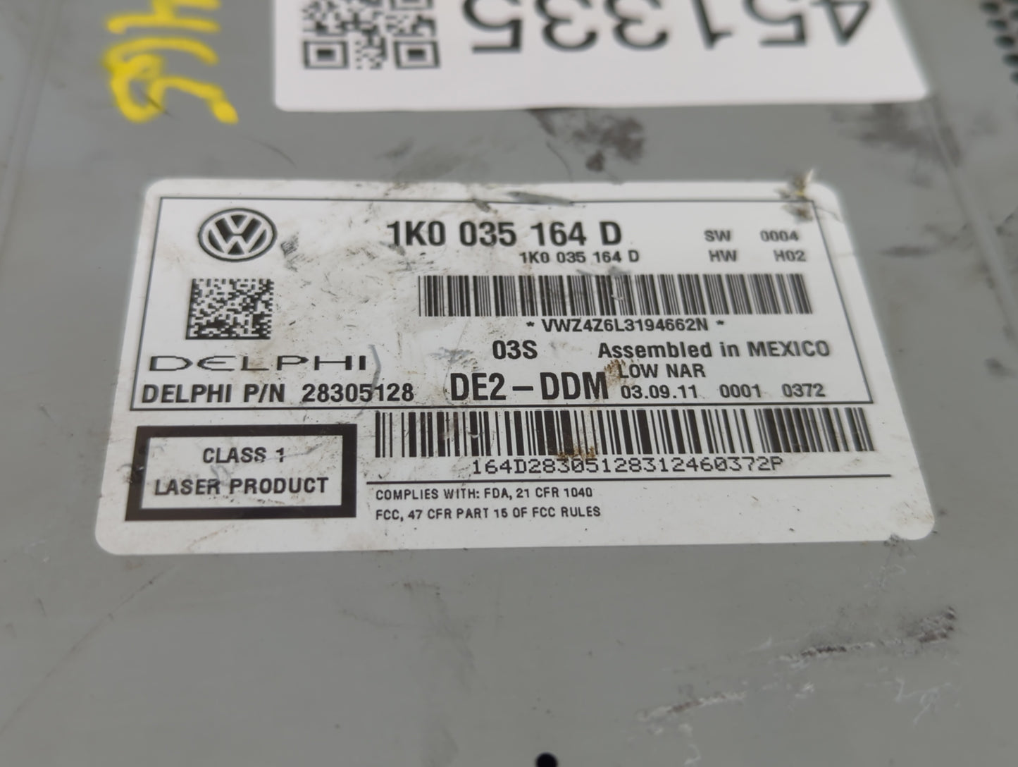 2015-2017 Volkswagen Jetta Am Fm Cd Player Radio Receiver - Oemusedautoparts1.com