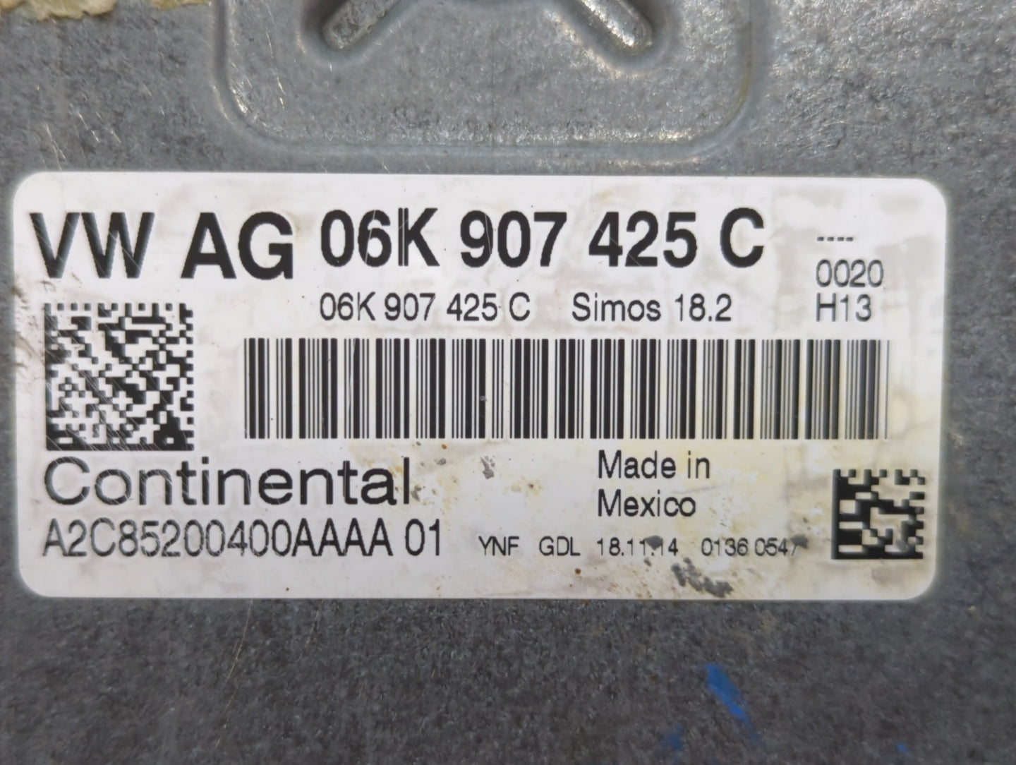 2015-2017 Volkswagen Jetta PCM Engine Control Computer ECU ECM PCU OEM P/N:09G 927 158 BC 06K 907 425 C Fits Fits 2015 2016 