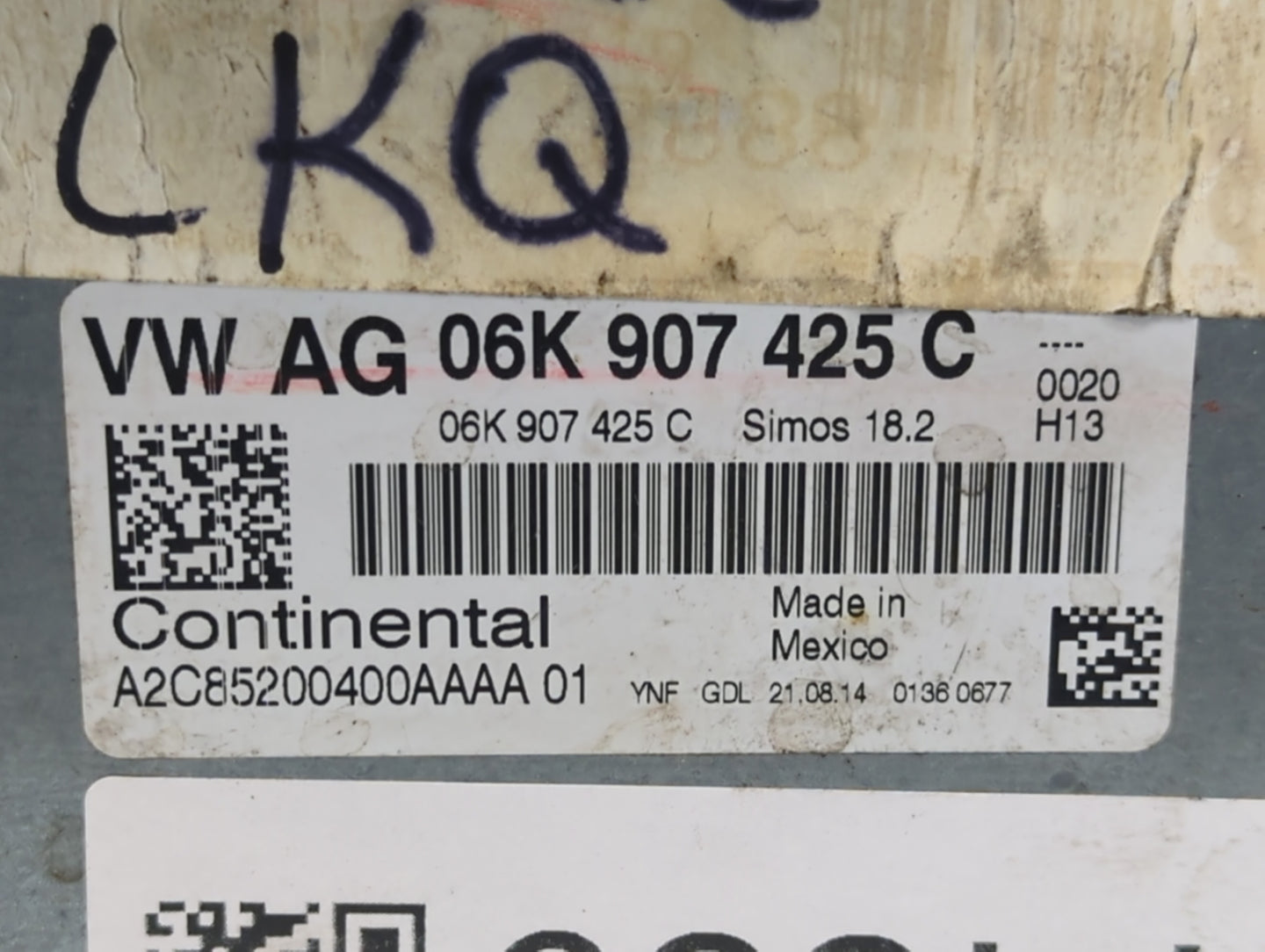 2015-2017 Volkswagen Jetta PCM Engine Control Computer ECU ECM PCU OEM P/N:09G 927 158 BC 06K 907 425 C Fits Fits 2015 2016 
