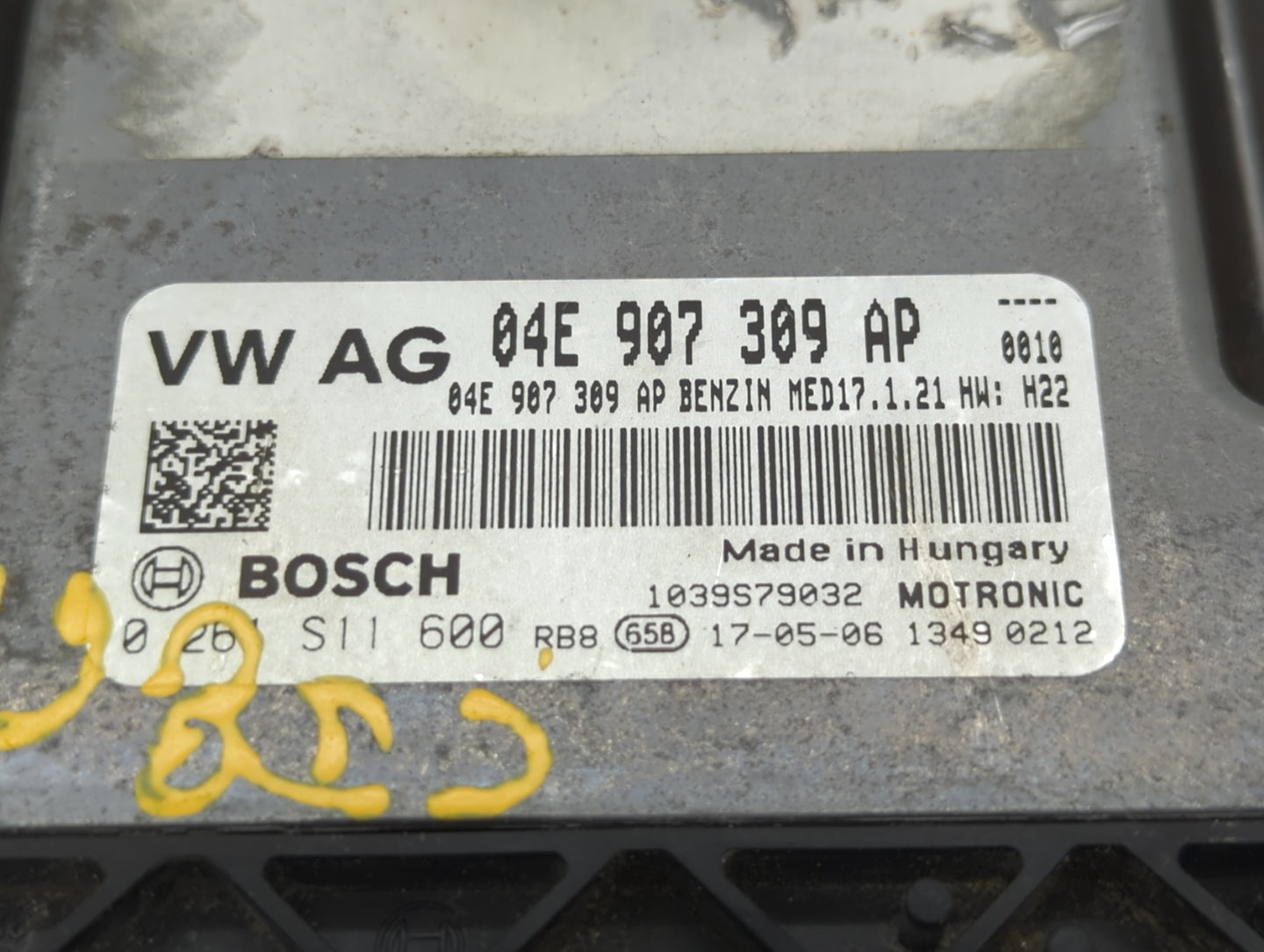 2013-2016 Volkswagen Jetta PCM Engine Control Computer ECU ECM PCU OEM P/N:04E 907 309 AP 04E 907 309 AM Fits OEM Used Auto 