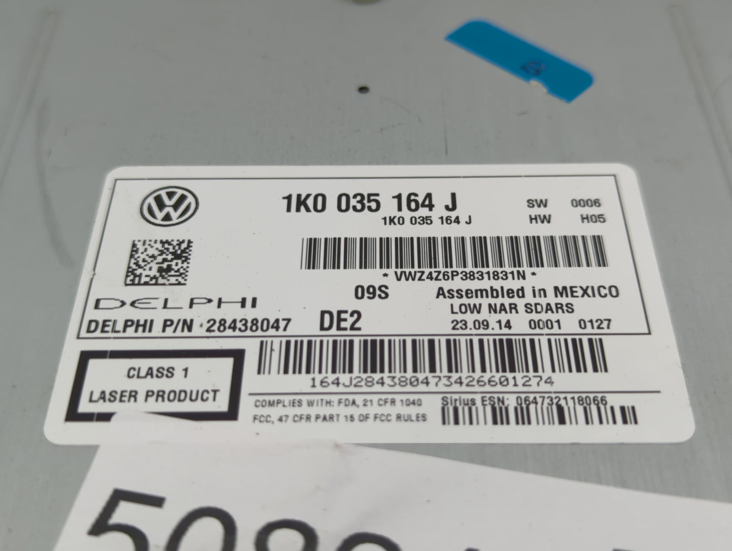 2015-2017 Volkswagen Jetta Radio AM FM Cd Player Receiver Replacement P/N:1K0 035 164 J Fits Fits 2015 2016 2017 OEM Used Au