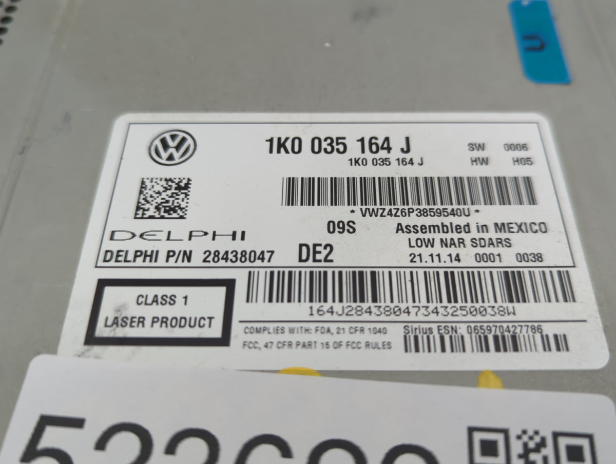 2012-2017 Volkswagen Jetta Radio AM FM Cd Player Receiver Replacement P/N:1K0 035 164 J Fits 2012 2013 2014 2015 2016 2017 O