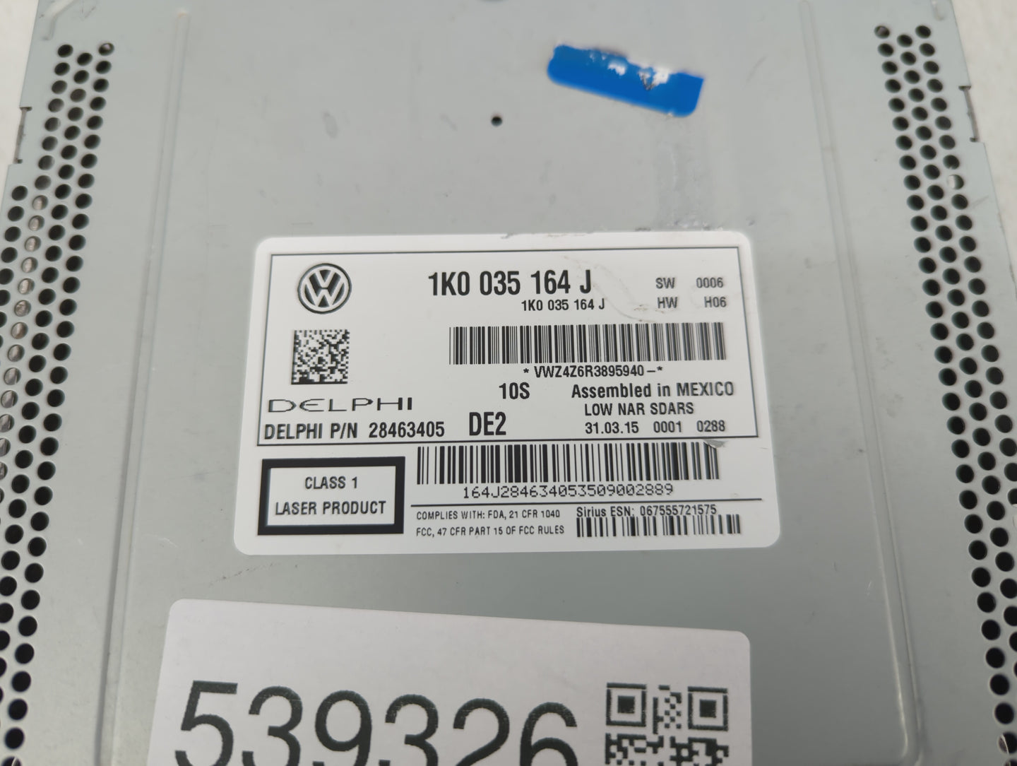 2015-2017 Volkswagen Jetta Am Fm Cd Player Radio Receiver - Oemusedautoparts1.com