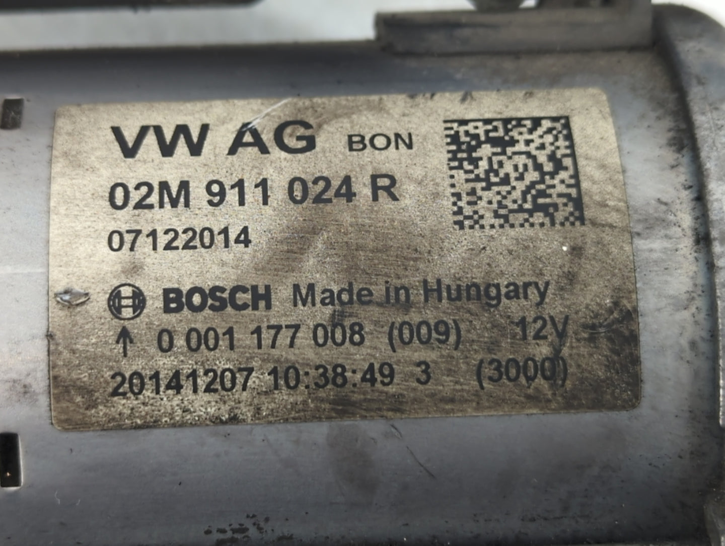 2015-2019 Volkswagen Jetta Car Starter Motor Solenoid OEM P/N:02M 911 024 R Fits Fits 2015 2016 2017 2018 2019 OEM Used Auto