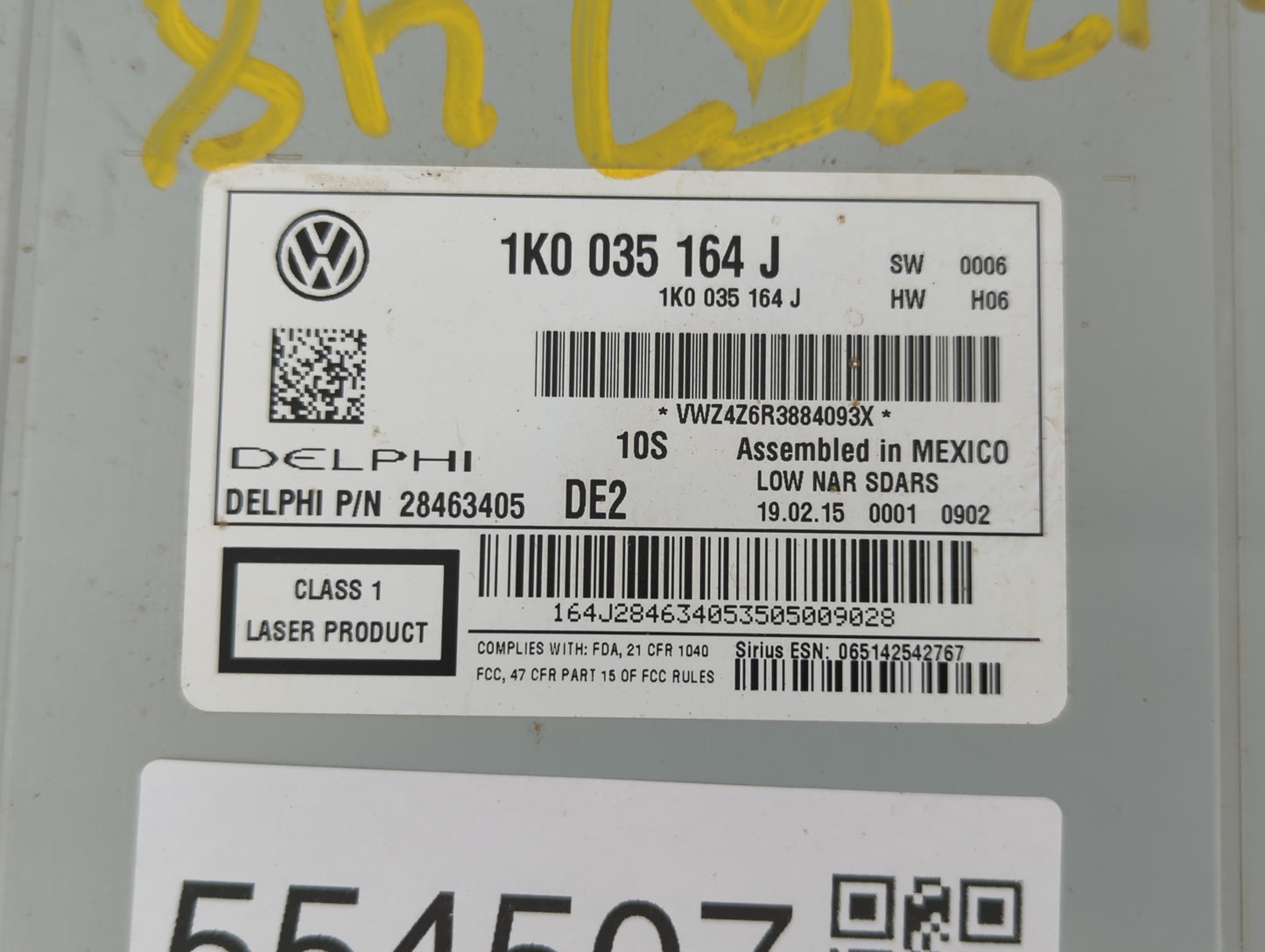 2015-2017 Volkswagen Jetta Am Fm Cd Player Radio Receiver - Oemusedautoparts1.com