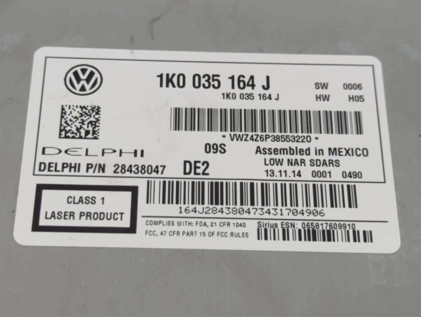 2015-2017 Volkswagen Jetta Am Fm Cd Player Radio Receiver - Oemusedautoparts1.com