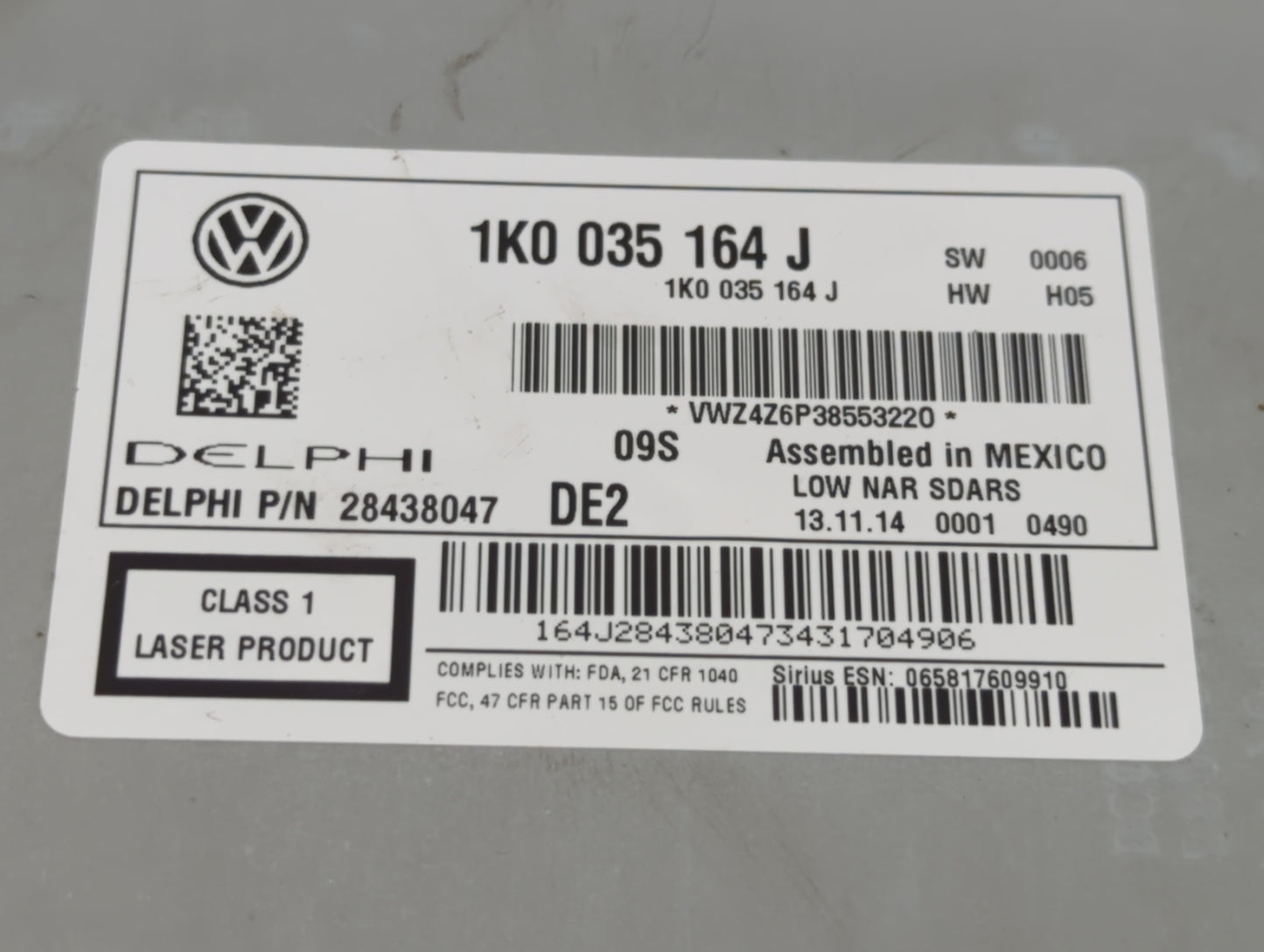 2015-2017 Volkswagen Jetta Am Fm Cd Player Radio Receiver - Oemusedautoparts1.com