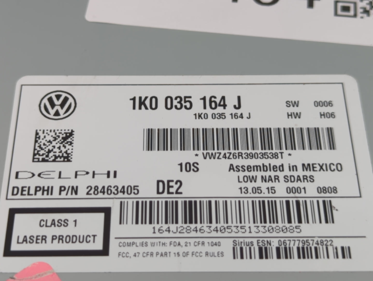 2015-2017 Volkswagen Jetta Am Fm Cd Player Radio Receiver - Oemusedautoparts1.com