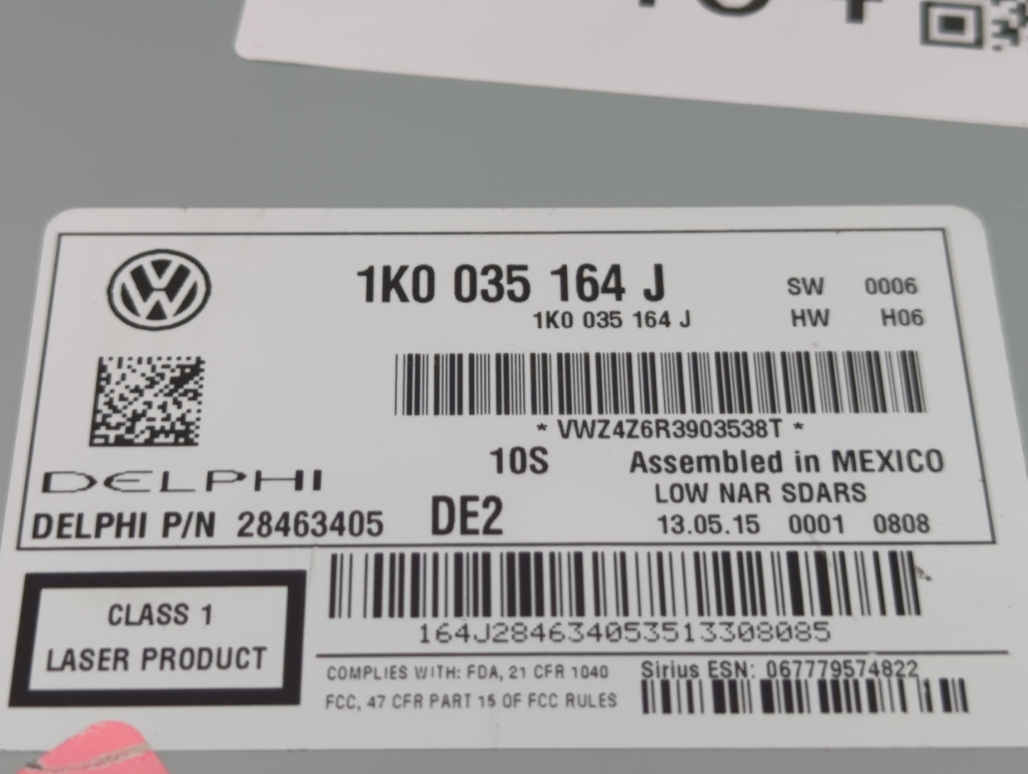 2015-2017 Volkswagen Jetta Am Fm Cd Player Radio Receiver - Oemusedautoparts1.com