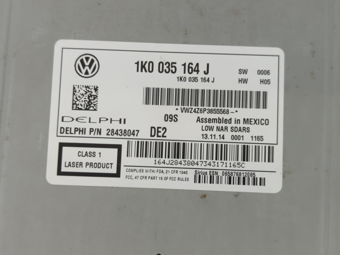 2015-2017 Volkswagen Jetta Am Fm Cd Player Radio Receiver - Oemusedautoparts1.com