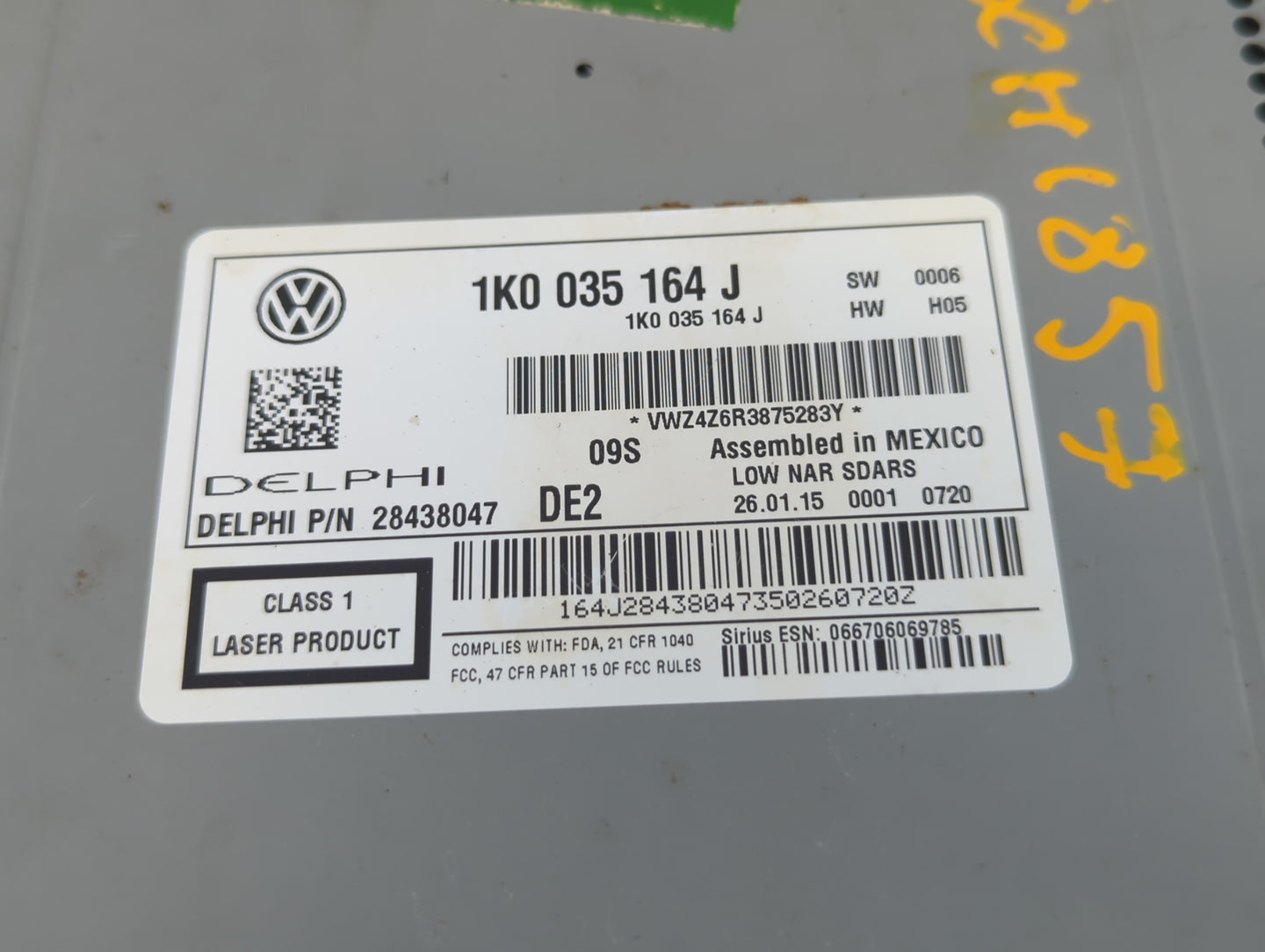 2015-2017 Volkswagen Jetta Am Fm Cd Player Radio Receiver - Oemusedautoparts1.com