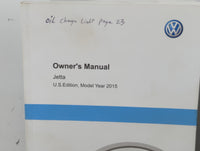 2015 Volkswagen Jetta Owners Manual Book Guide P/N:1525U1JT623 OEM Used Auto Parts - Oemusedautoparts1.com