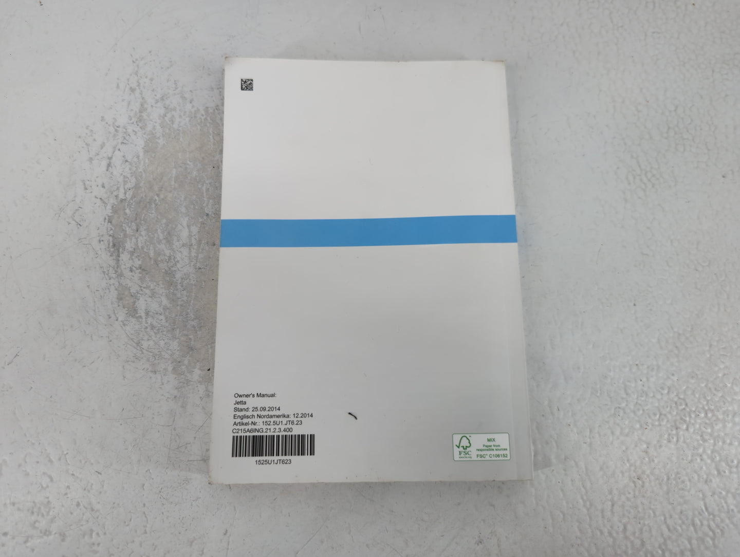 2015 Volkswagen Jetta Owners Manual Book Guide P/N:1525U1JT623 OEM Used Auto Parts - Oemusedautoparts1.com