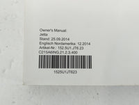 2015 Volkswagen Jetta Owners Manual Book Guide P/N:1525U1JT623 OEM Used Auto Parts - Oemusedautoparts1.com