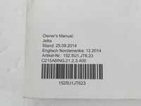 2015 Volkswagen Jetta Owners Manual Book Guide P/N:1525U1JT623 OEM Used Auto Parts - Oemusedautoparts1.com