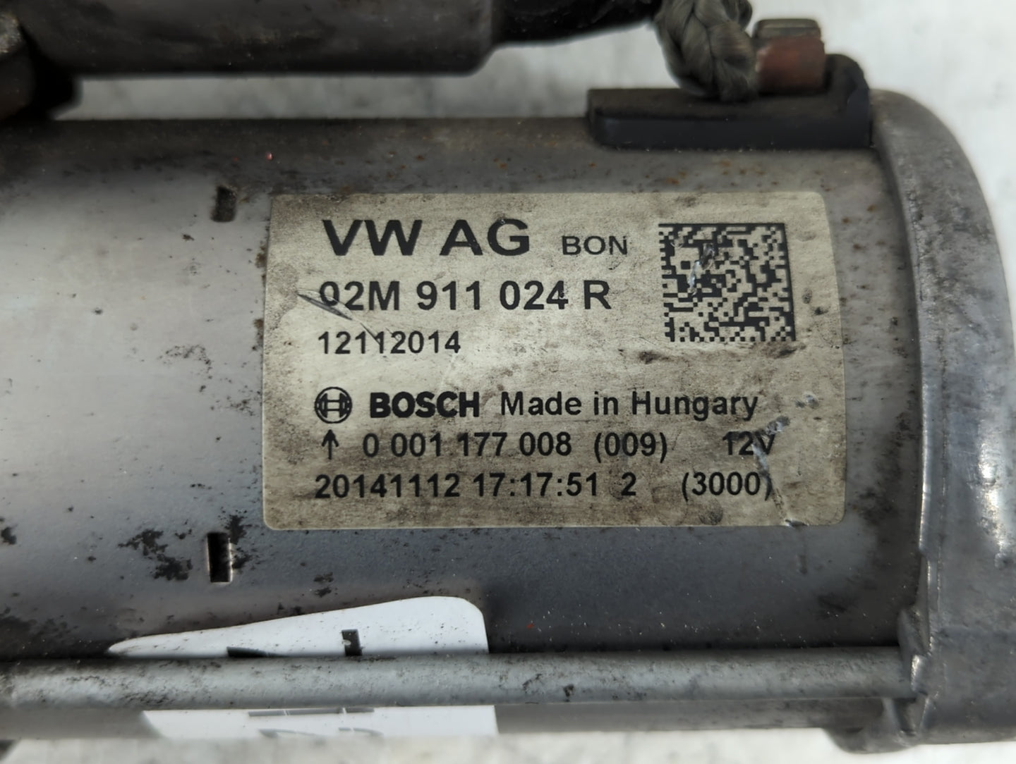 2014 Volkswagen Jetta Car Starter Motor Solenoid OEM P/N:02M 911 024 R Fits Fits 2015 2016 2017 2018 2019 2020 2021 2022 OEM