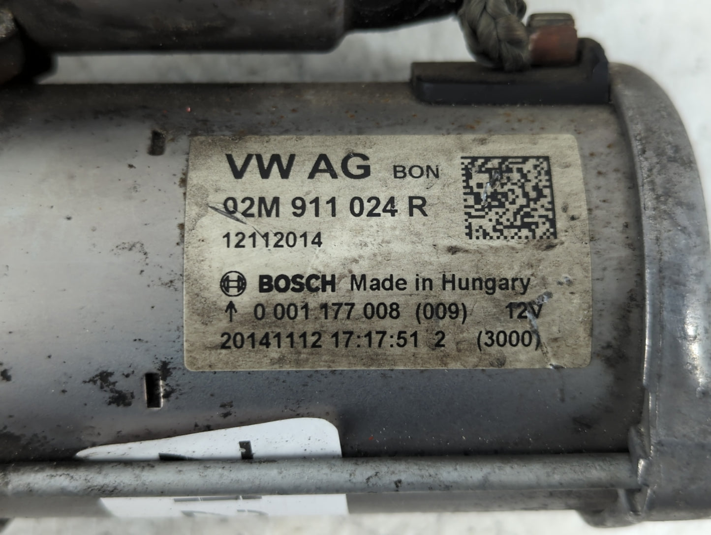 2014 Volkswagen Jetta Car Starter Motor Solenoid OEM P/N:02M 911 024 R Fits Fits 2015 2016 2017 2018 2019 2020 2021 2022 OEM