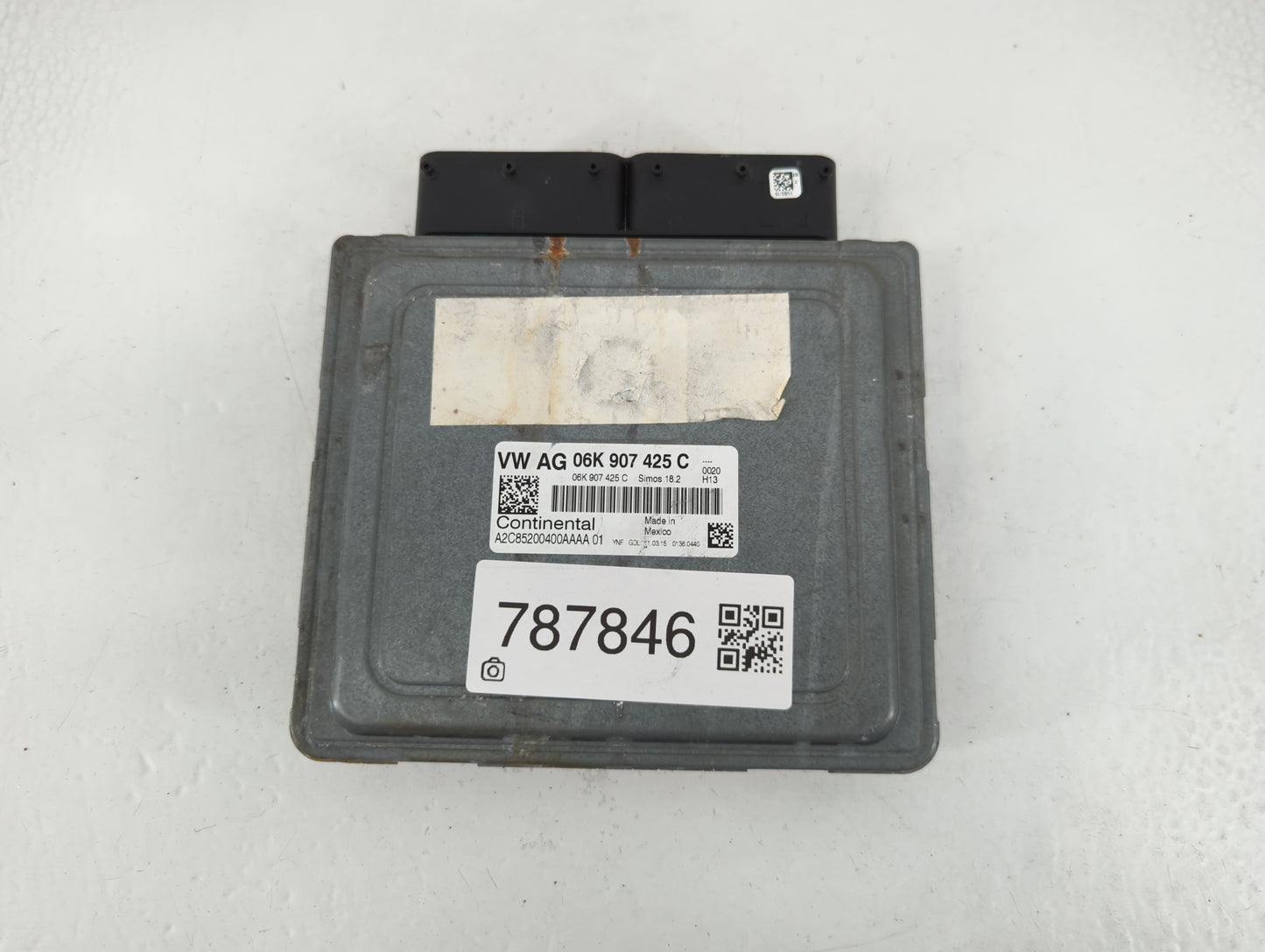 2015-2017 Volkswagen Jetta PCM Engine Control Computer ECU ECM PCU OEM P/N:06K 907 425 C Fits Fits 2015 2016 2017 OEM Used A