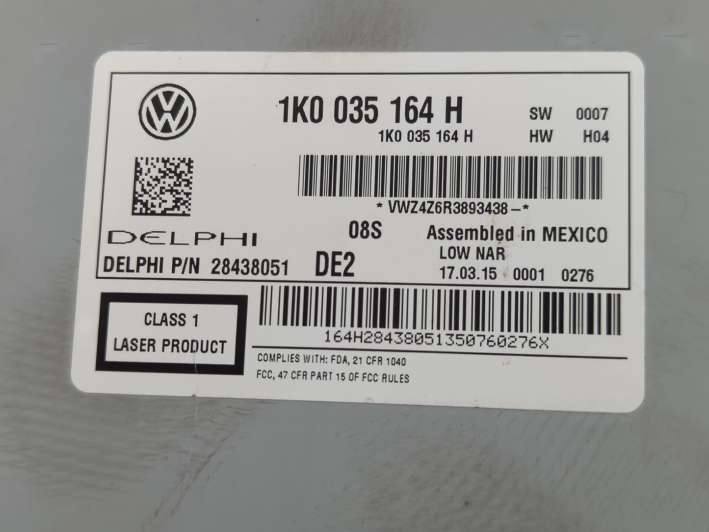 2012-2017 Volkswagen Jetta Radio AM FM Cd Player Receiver Replacement P/N:1K0 035 164 H Fits Fits 2012 2013 2014 2015 2016 2
