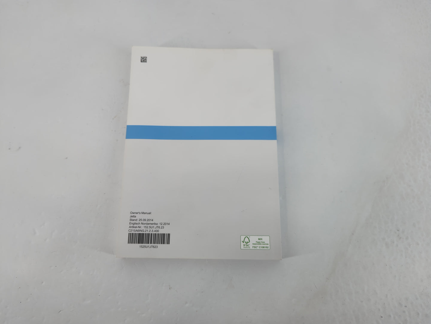 2015 Volkswagen Jetta Owners Manual Book Guide P/N:1525U1JT623 OEM Used Auto Parts - Oemusedautoparts1.com