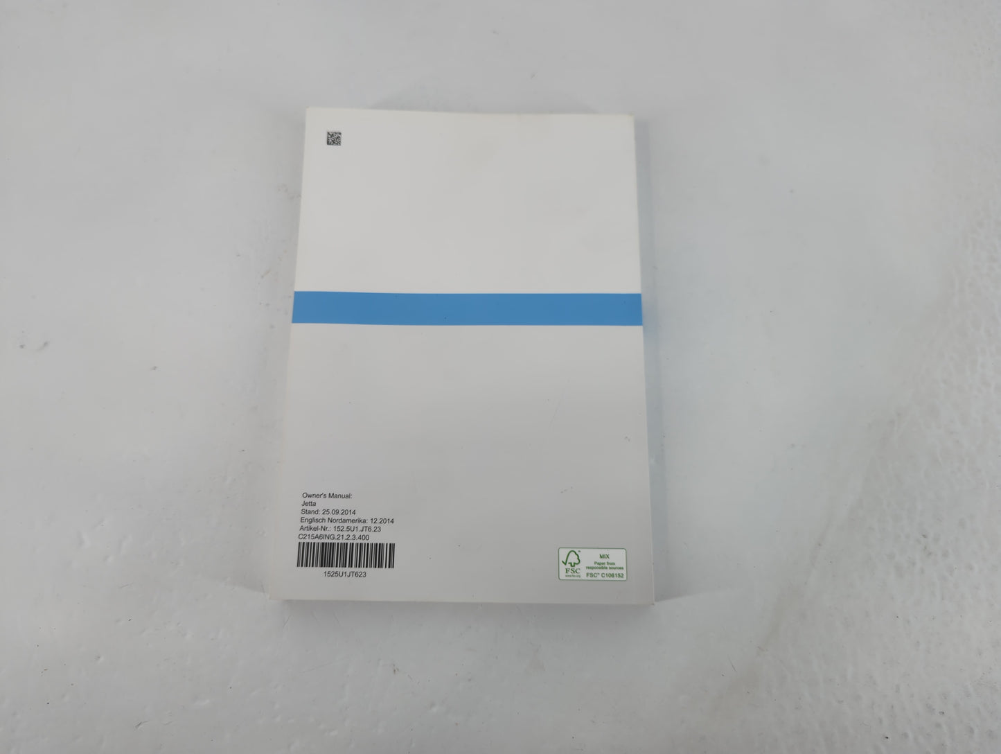 2015 Volkswagen Jetta Owners Manual Book Guide P/N:1525U1JT623 OEM Used Auto Parts - Oemusedautoparts1.com