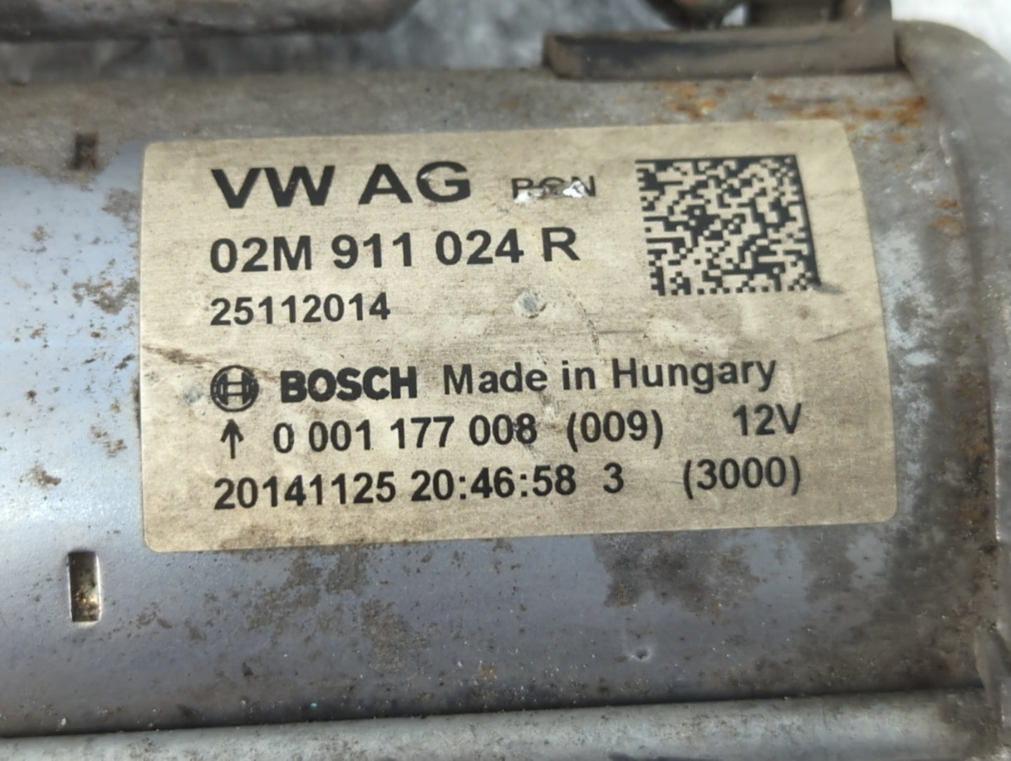 2014 Volkswagen Jetta Car Starter Motor Solenoid OEM P/N:02M 911 024 R Fits Fits 2015 2016 2017 2018 2019 2020 2021 2022 OEM