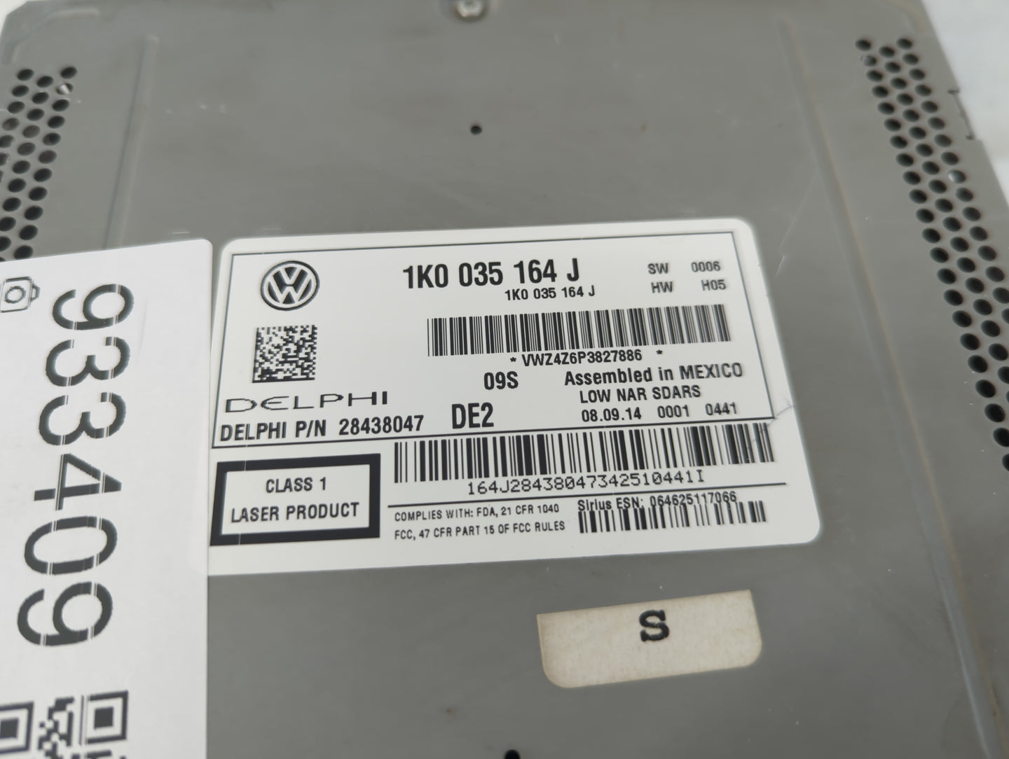 2012-2017 Volkswagen Jetta Radio AM FM Cd Player Receiver Replacement P/N:1K0 035 164 J Fits Fits 2012 2013 2014 2015 2016 2