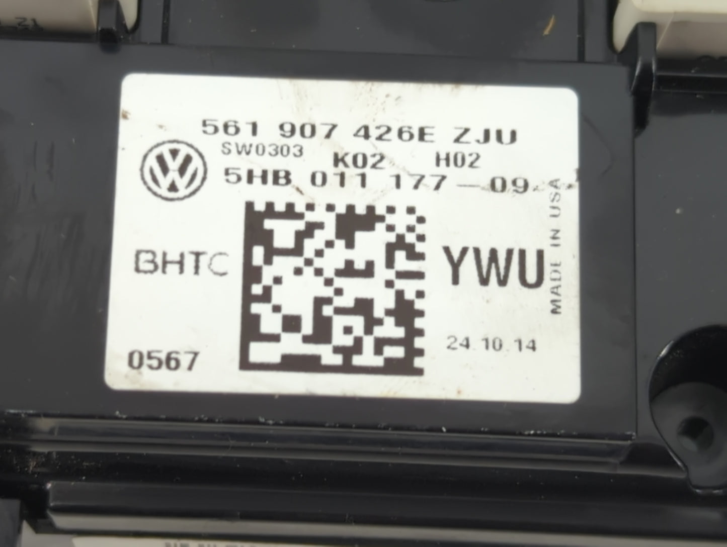 2013-2015 Volkswagen Passat Climate Control Module Temperature AC/Heater Replacement P/N:561 907 426J Fits Fits 2013 2014 20